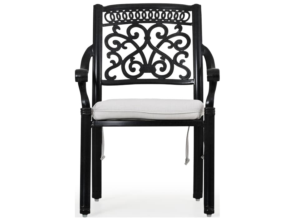 Watermark Living Dauphine Cast Aluminum Outdoor Patio Dining Arm Chair