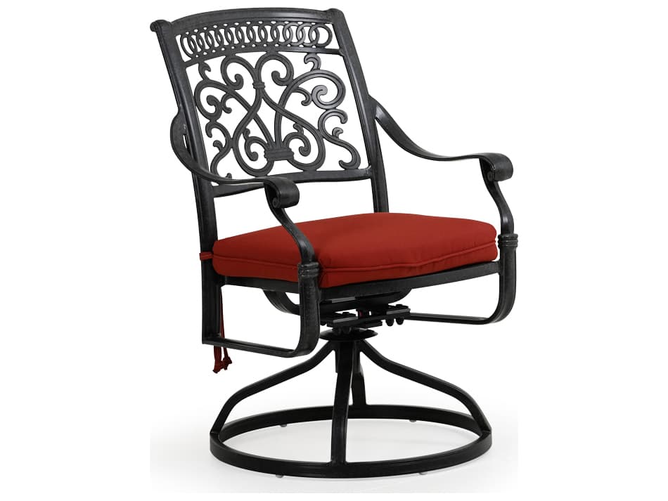 Watermark Living Dauphine Cast Aluminum Swivel Rocker Patio Dining Arm Chair