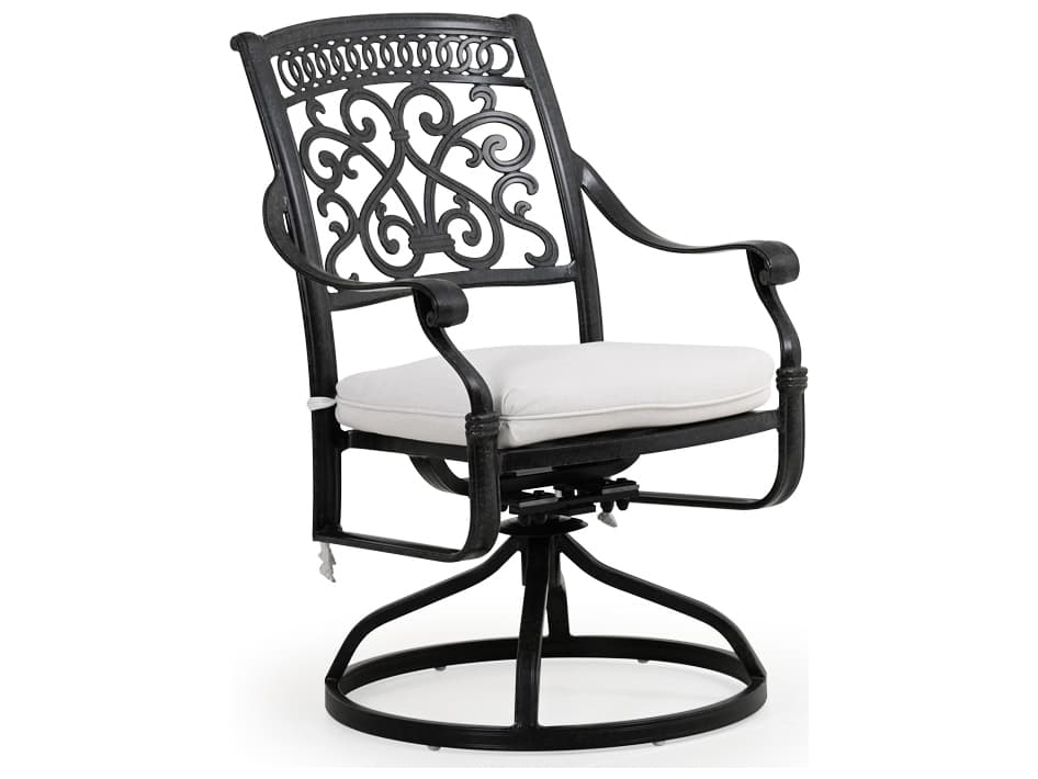 Watermark Living Dauphine Cast Aluminum Swivel Rocker Patio Dining Arm Chair