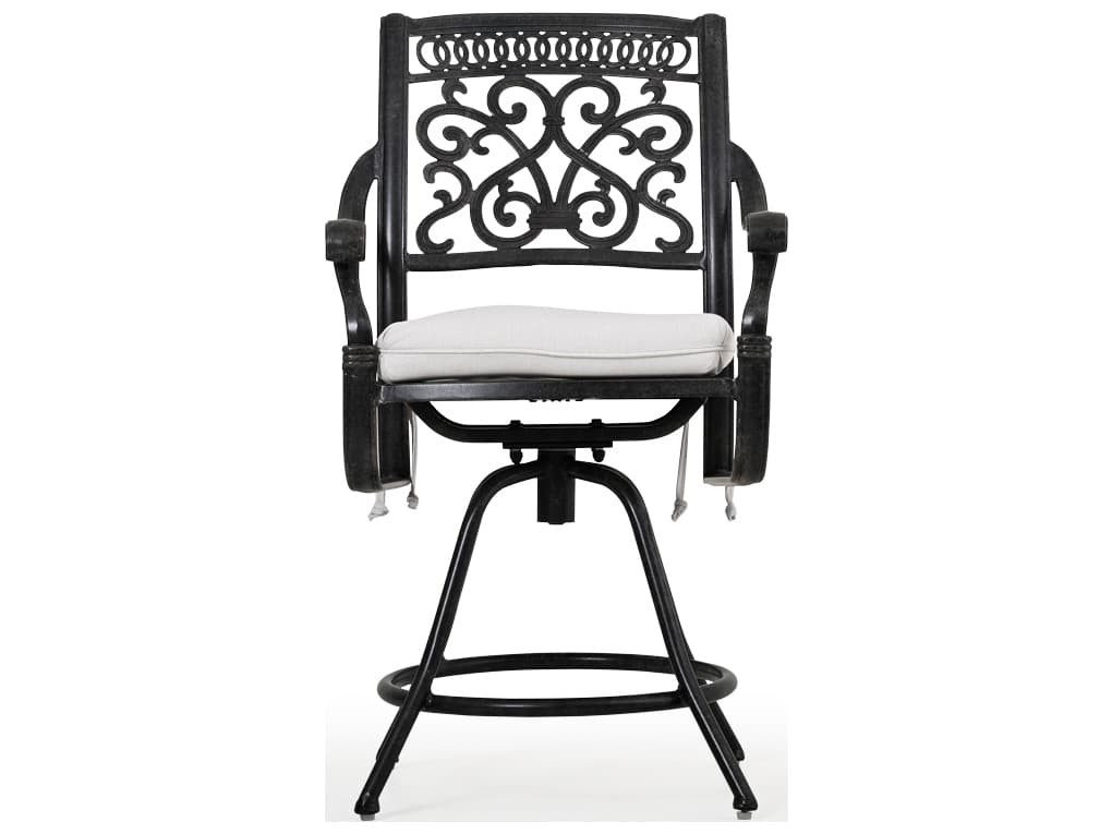 Watermark Living Dauphine Cast Aluminum Swivel Counter Height Stool