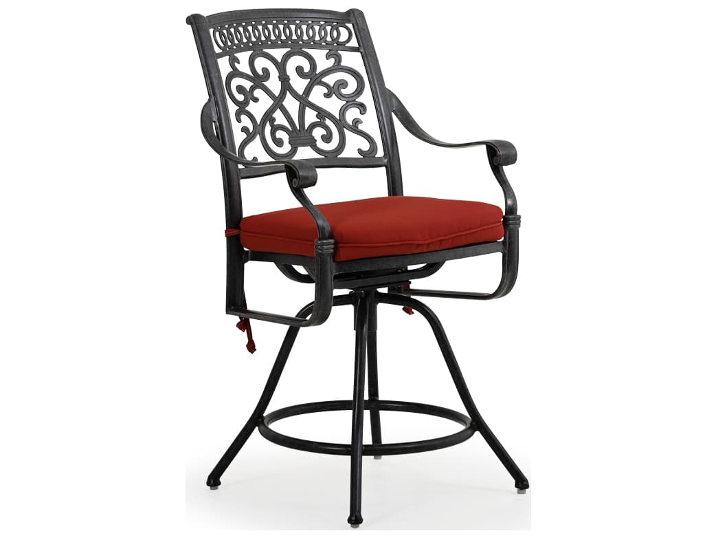 Watermark Living Dauphine Cast Aluminum Swivel Counter Height Stool