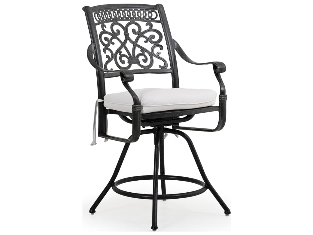 Watermark Living Dauphine Cast Aluminum Swivel Counter Height Stool