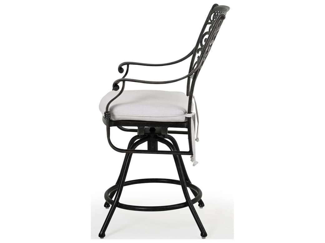 Watermark Living Dauphine Cast Aluminum Swivel Counter Height Stool