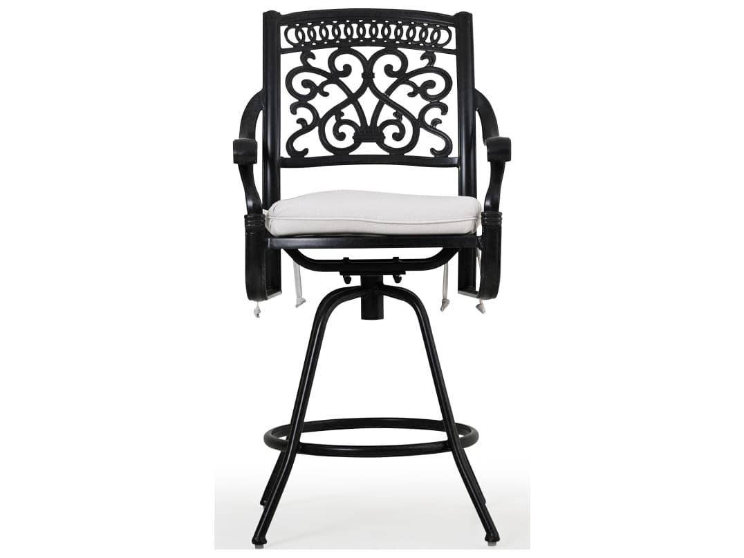 Watermark Living Dauphine Cast Aluminum Swivel Bar Height Stool