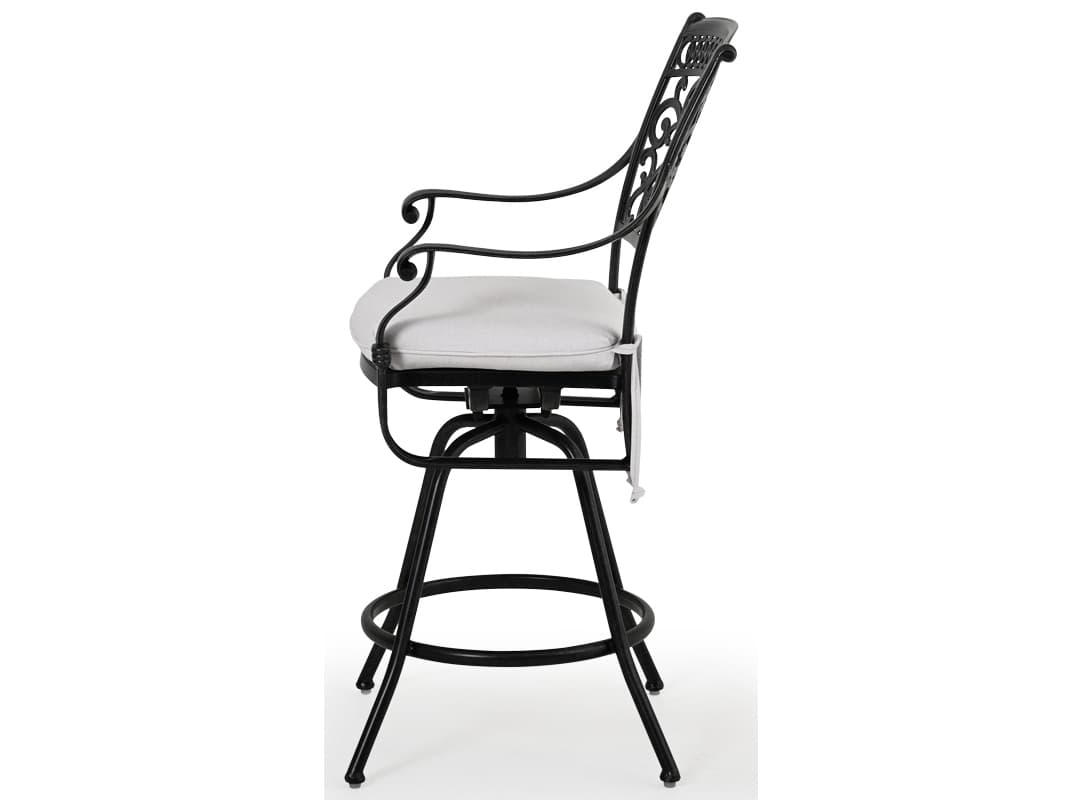 Watermark Living Dauphine Cast Aluminum Swivel Bar Height Stool
