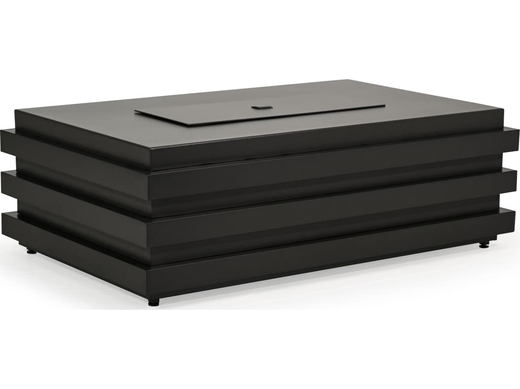 Watermark Living Covina Aluminum Rectangular Outdoor Fire Pit Table with Lid