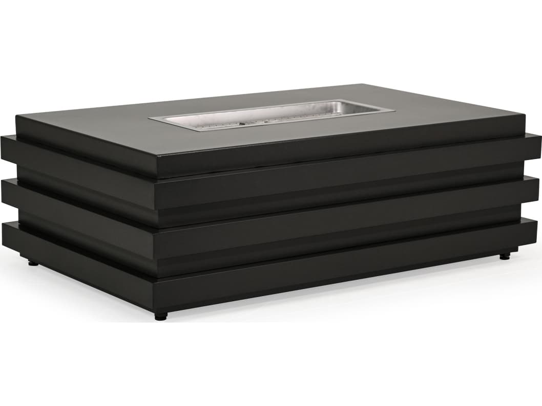 Watermark Living Covina Aluminum Rectangular Outdoor Fire Pit Table with Lid