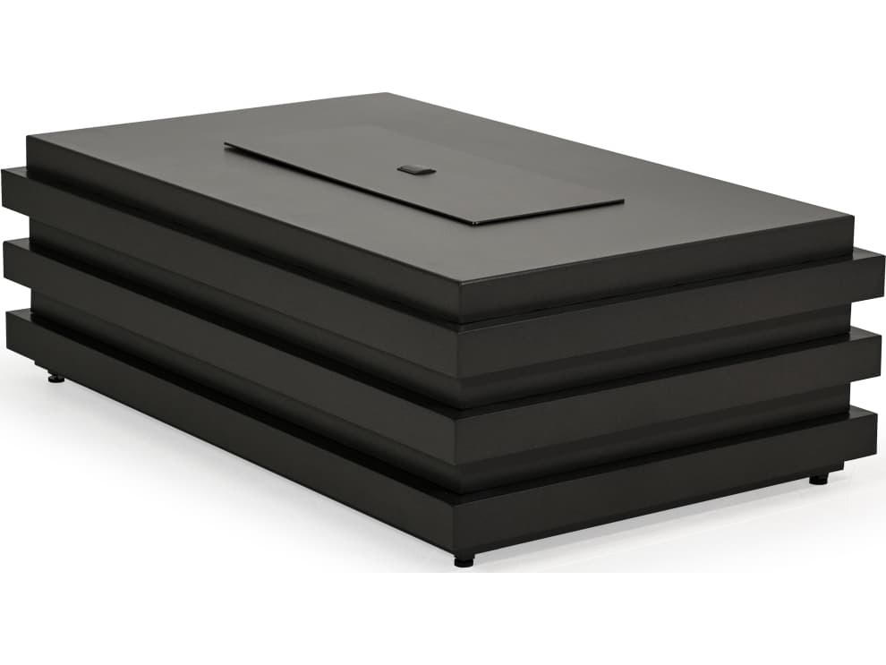 Watermark Living Covina Aluminum Rectangular Outdoor Fire Pit Table with Lid