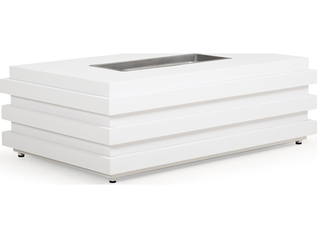 Watermark Living Covina Aluminum Rectangular Outdoor Fire Pit Table with Lid