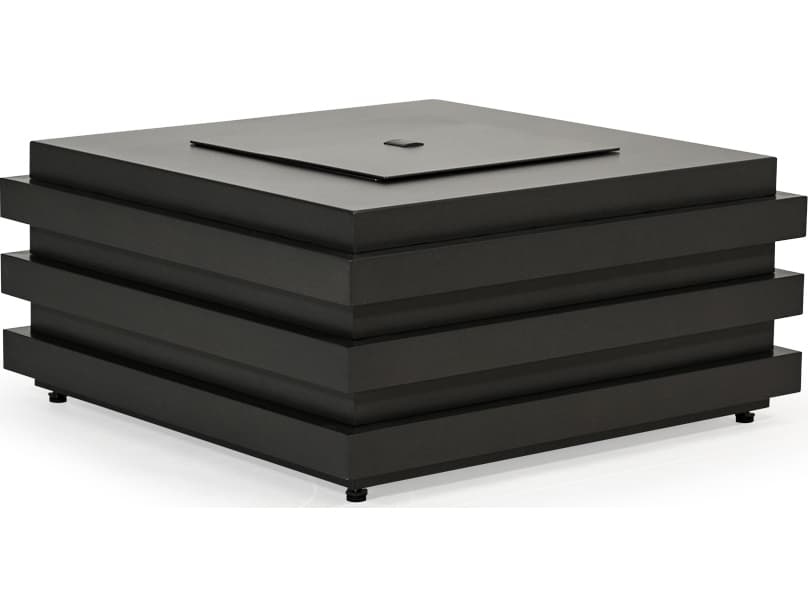 Watermark Living Covina Aluminum Square Outdoor Patio Fire Pit Table with Lid