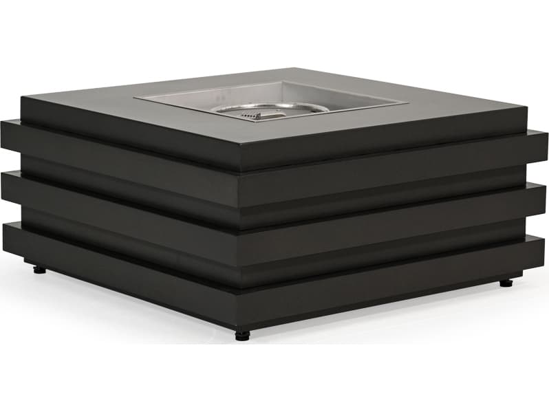 Watermark Living Covina Aluminum Square Outdoor Patio Fire Pit Table with Lid