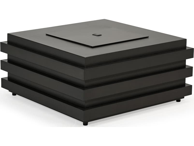 Watermark Living Covina Aluminum Square Outdoor Patio Fire Pit Table with Lid