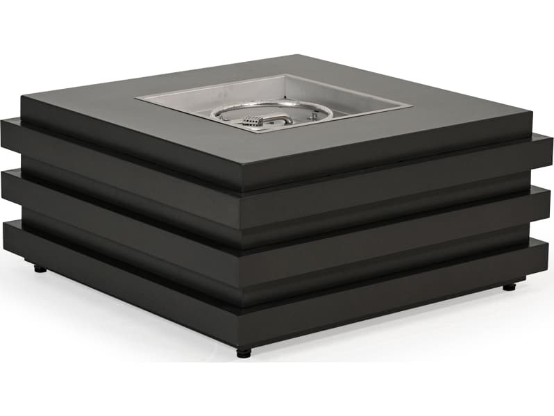 Watermark Living Covina Aluminum Square Outdoor Patio Fire Pit Table with Lid