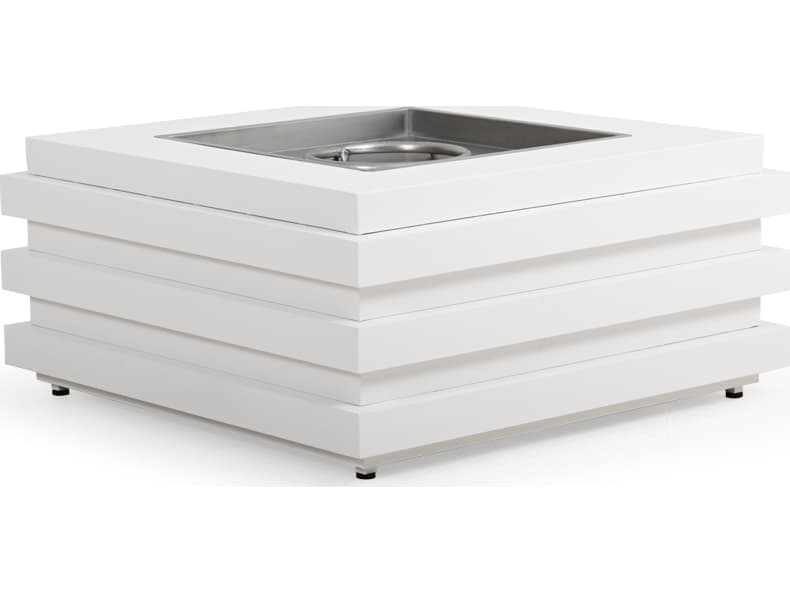 Watermark Living Covina Aluminum Square Outdoor Patio Fire Pit Table with Lid