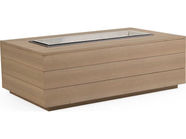 Watermark Living Miramar PoliSoul Rectangular Outdoor Patio Fire Pit Table