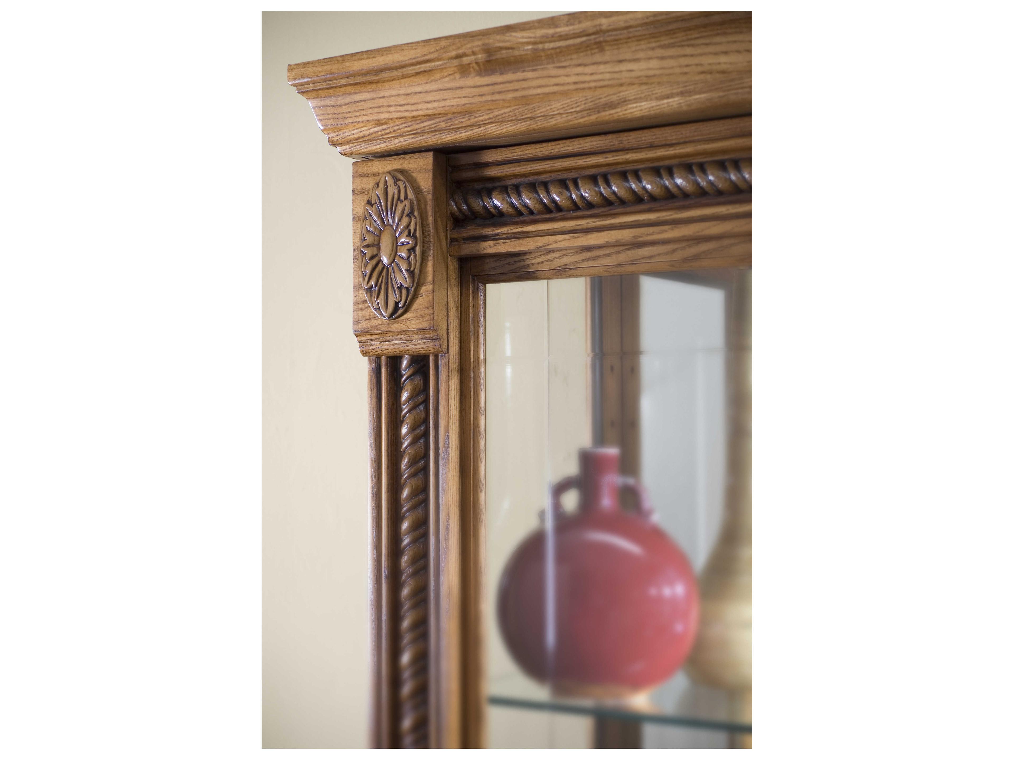 Pulaski Hardwood Maple Brown Curio Display Cabinet