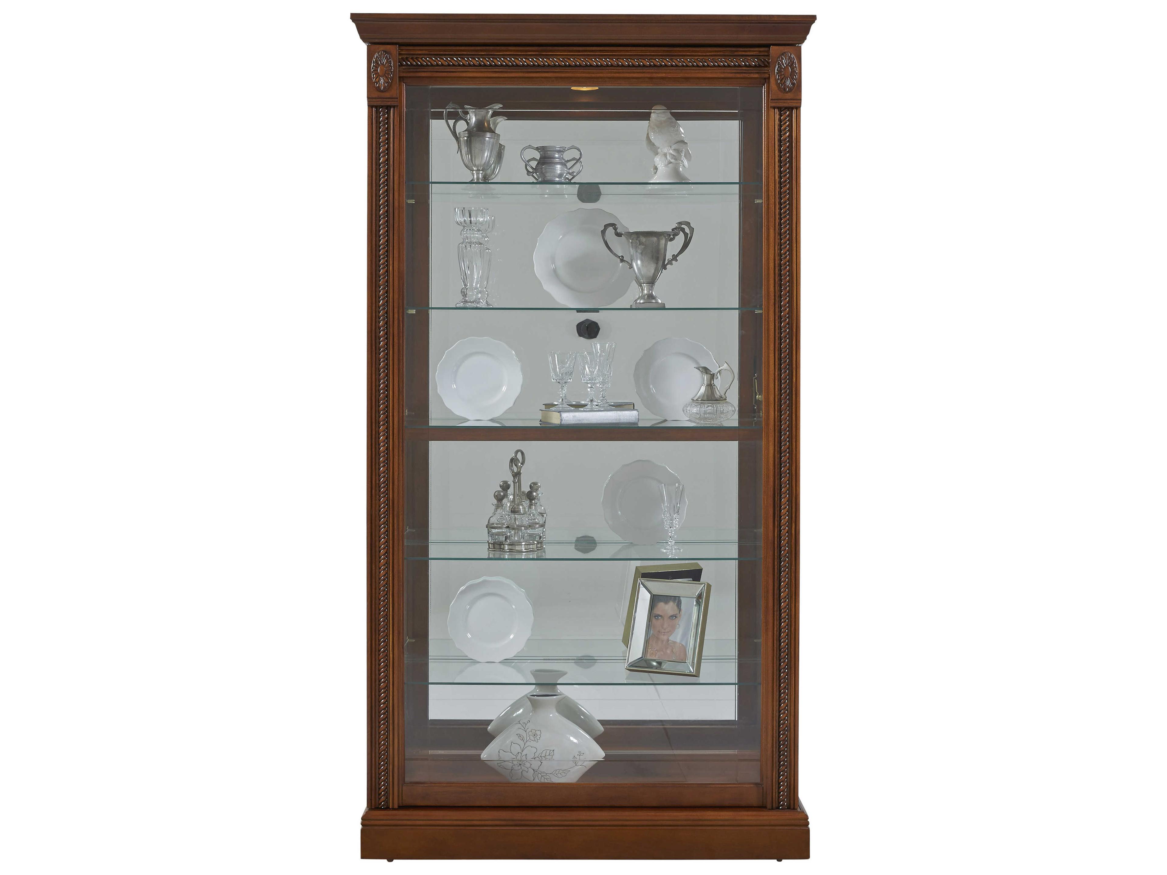 Pulaski Hardwood Victorian Brown Curio Display Cabinet