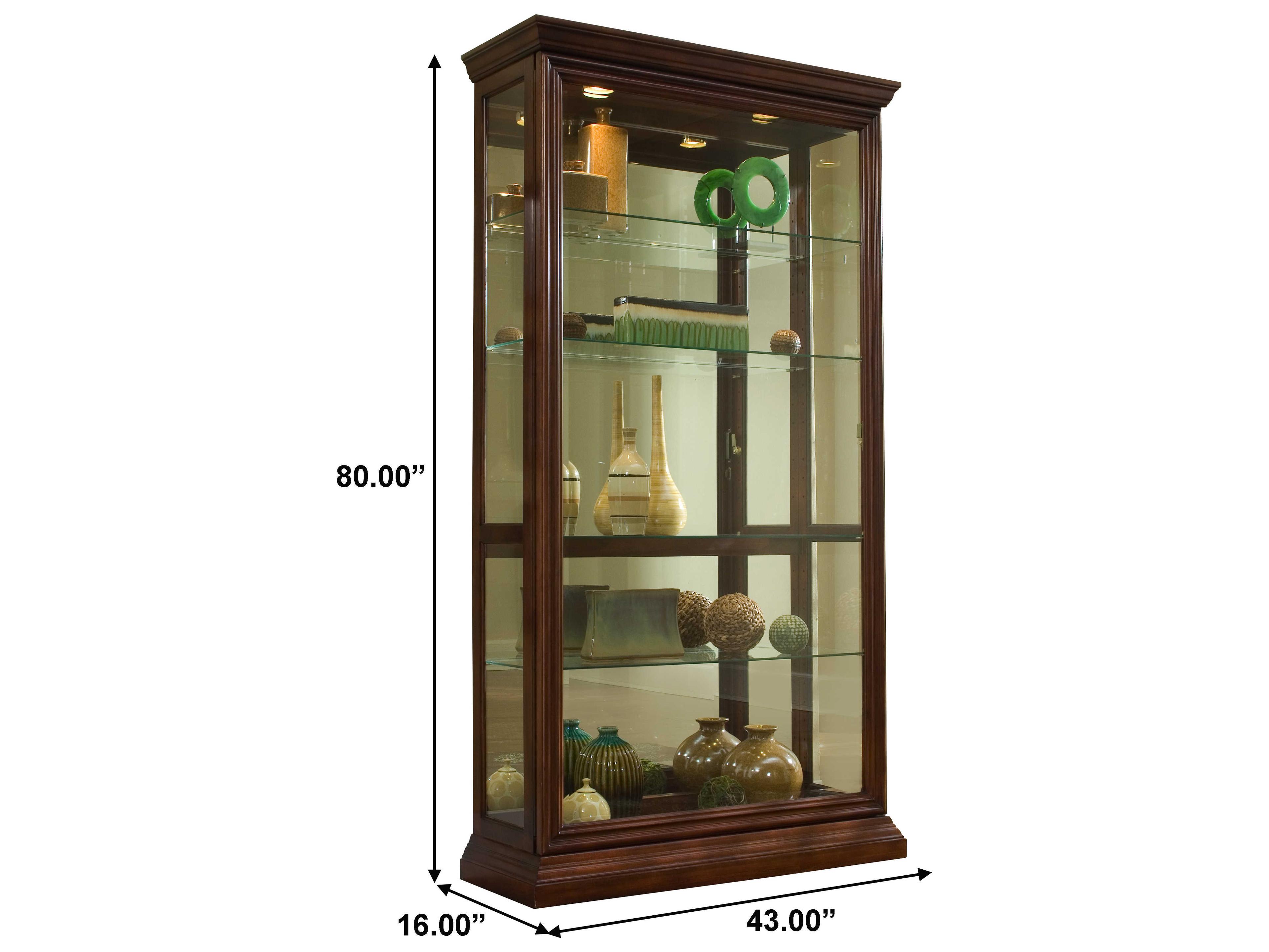 Pulaski Hardwood Brown Curio Display Cabinet
