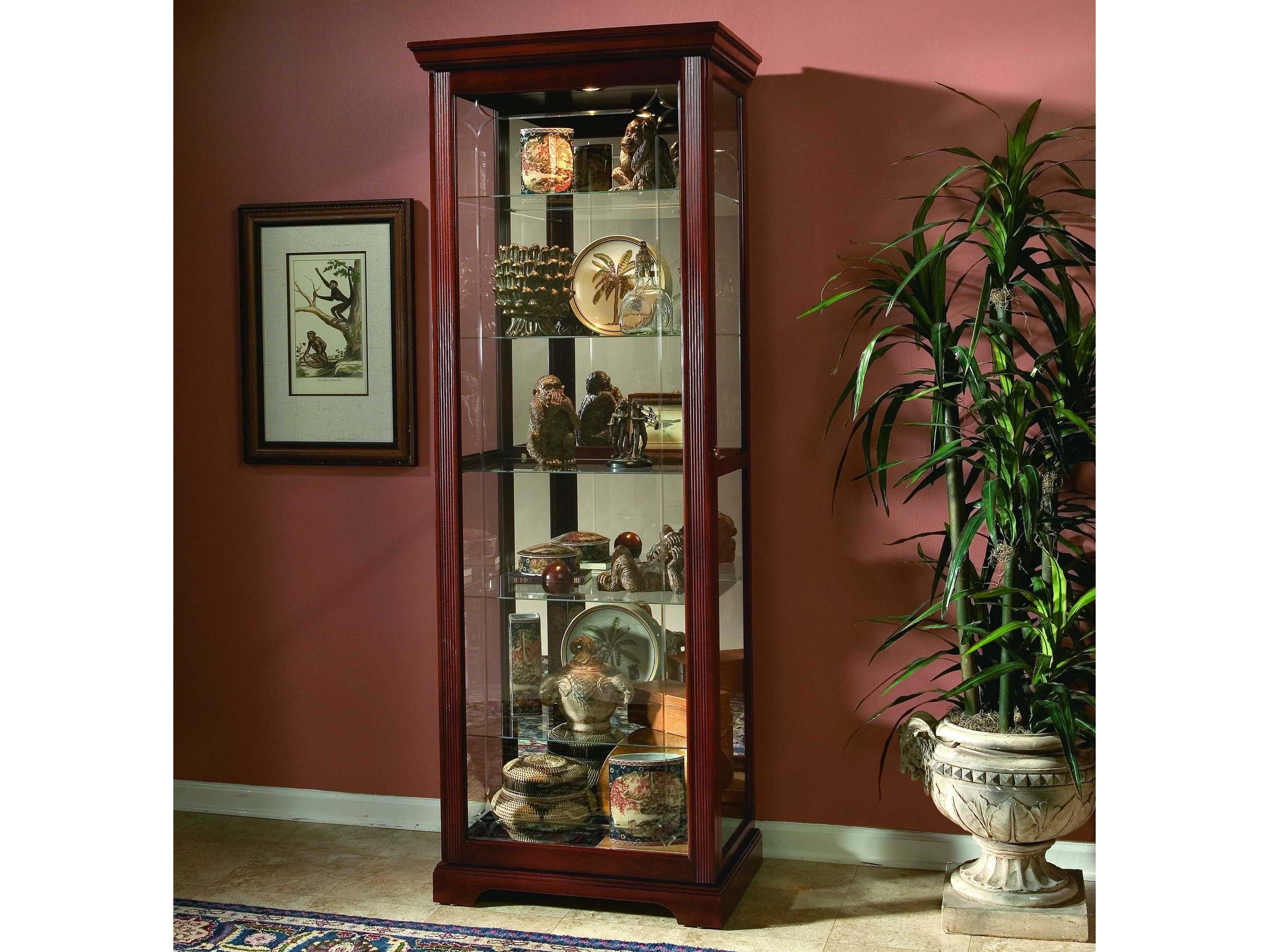 Pulaski Hardwood Victorian Brown Curio Display Cabinet