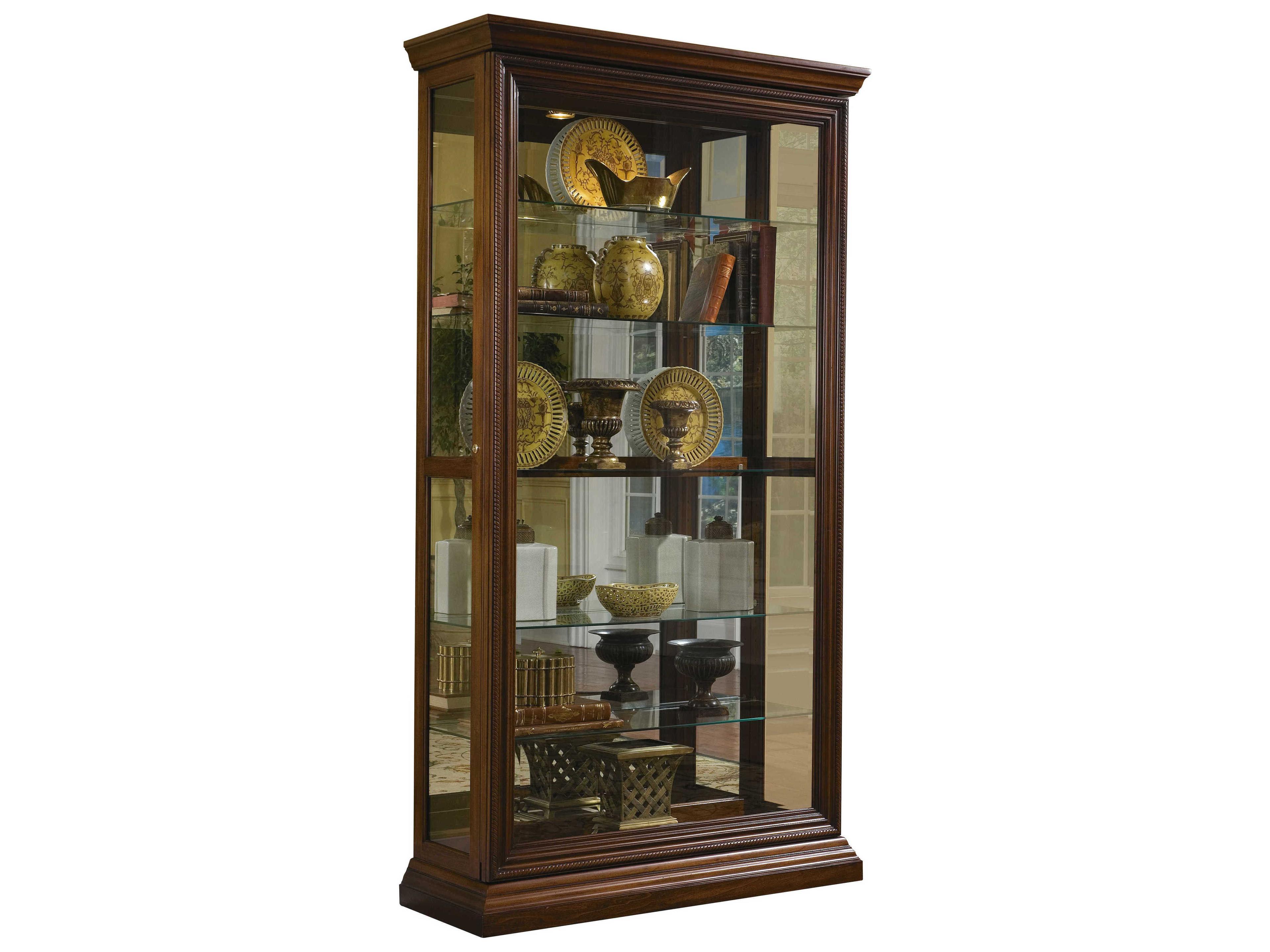 Pulaski Hardwood Oak Brown Curio Display Cabinet