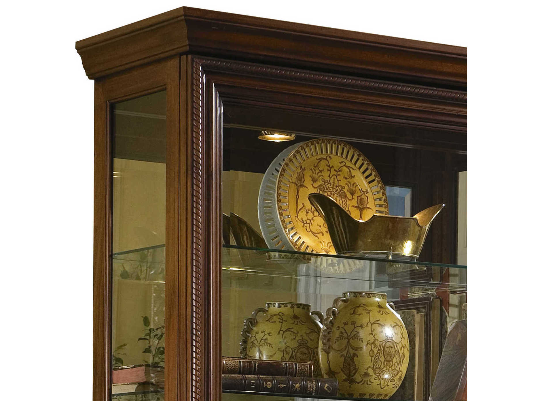 Pulaski Hardwood Oak Brown Curio Display Cabinet