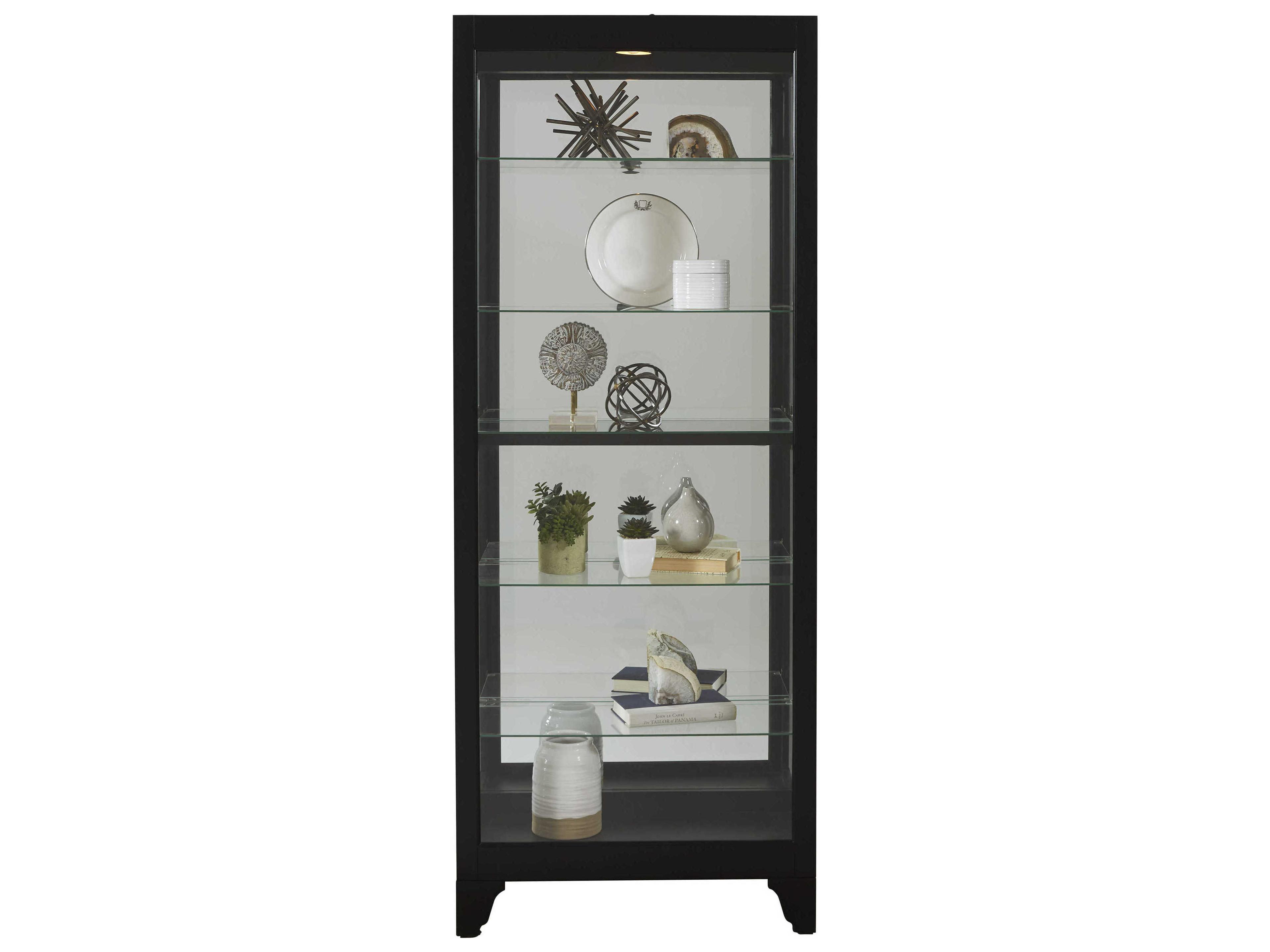 Pulaski Hardwood Onyx Black Curio Display Cabinet