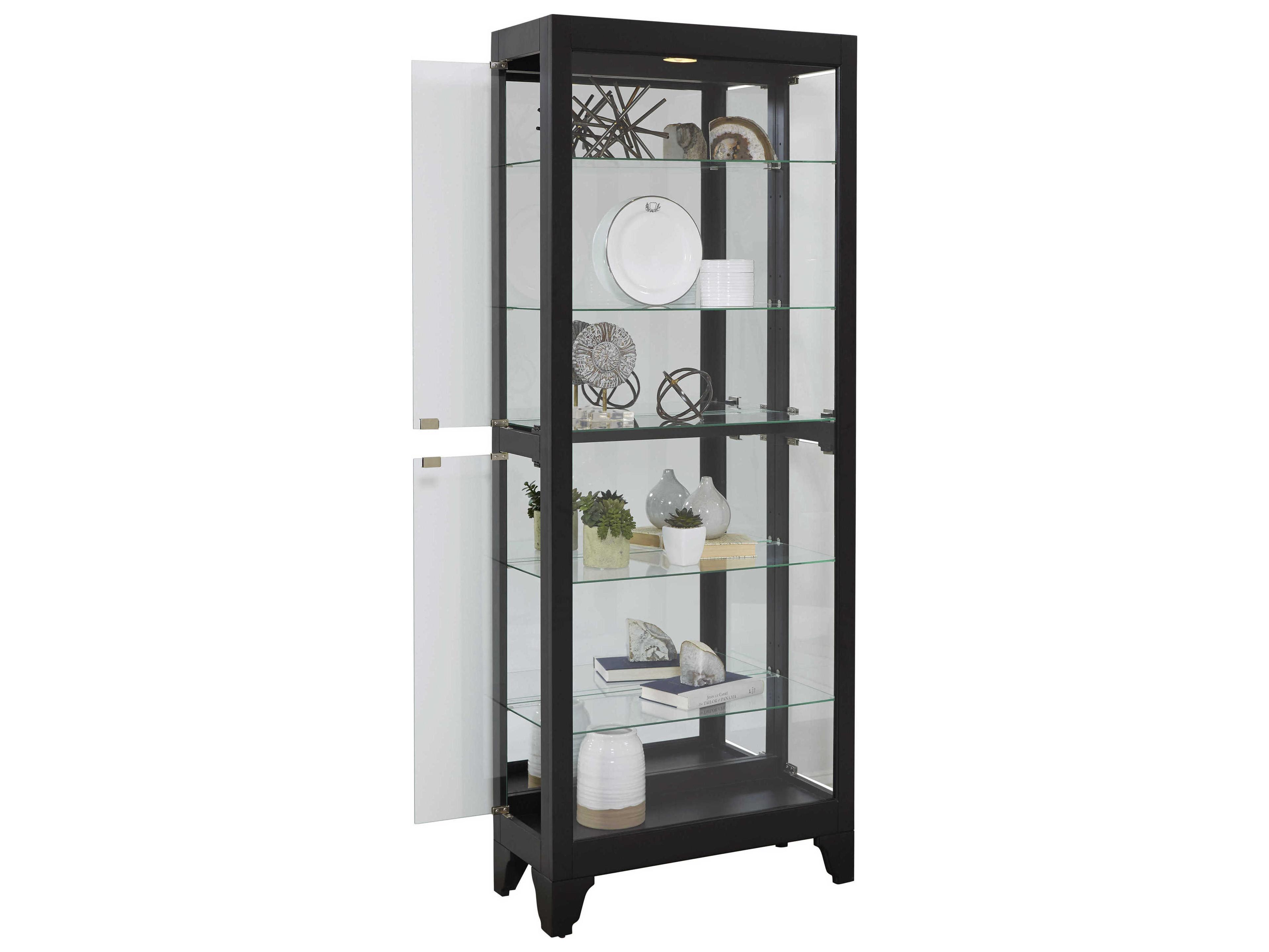 Pulaski Hardwood Onyx Black Curio Display Cabinet