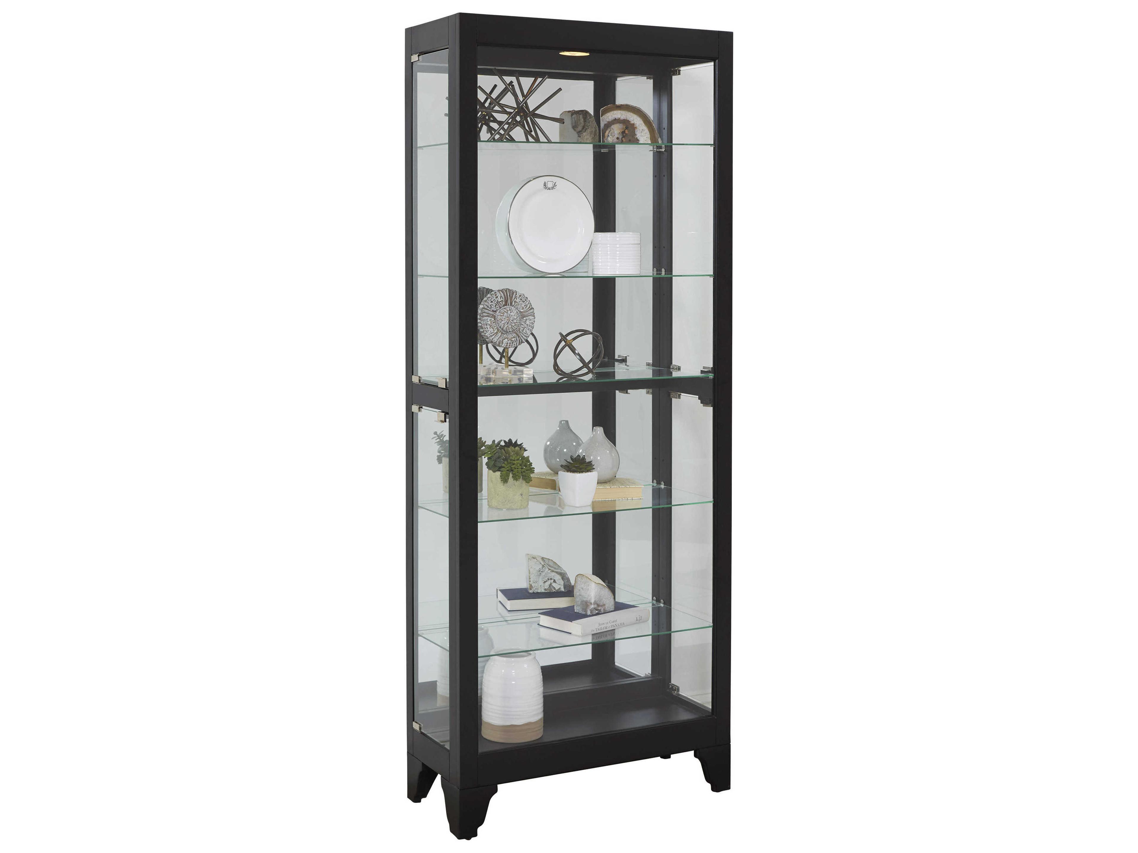 Pulaski Hardwood Onyx Black Curio Display Cabinet