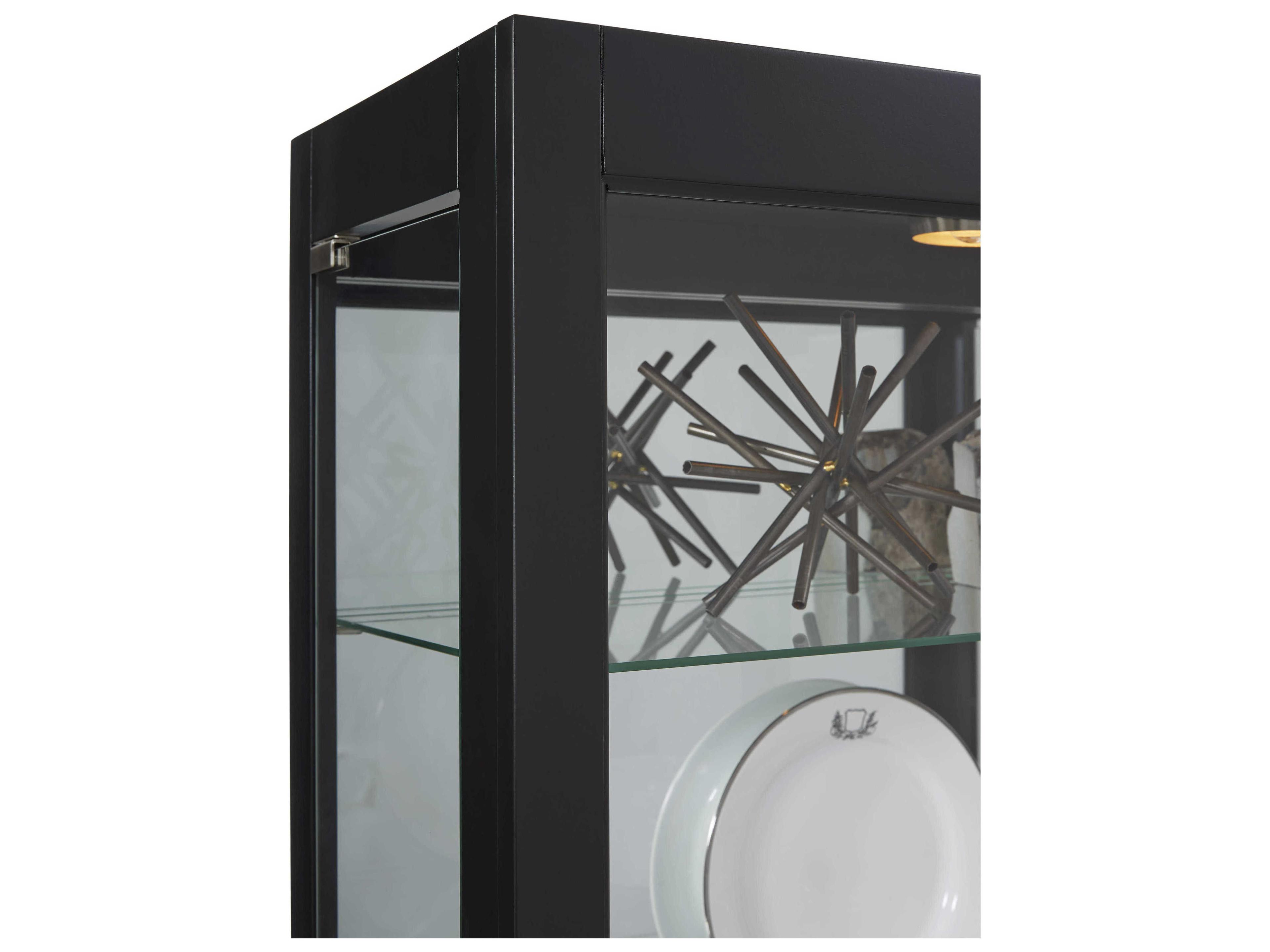 Pulaski Hardwood Onyx Black Curio Display Cabinet