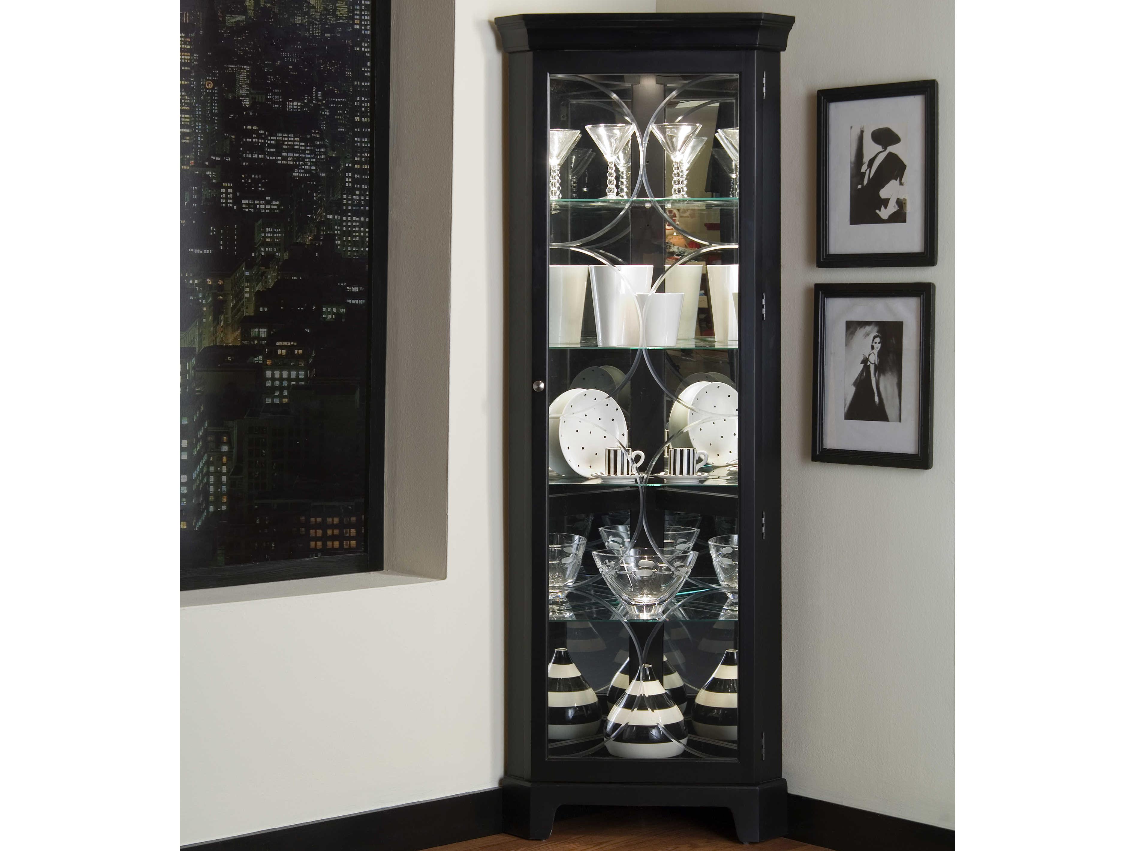 Pulaski Hardwood Black Oxford Curio Display Cabinet