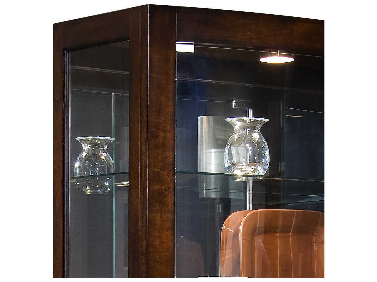 Pulaski Pacific Heights Hardwood Mahogany Brown Curio Display Cabinet