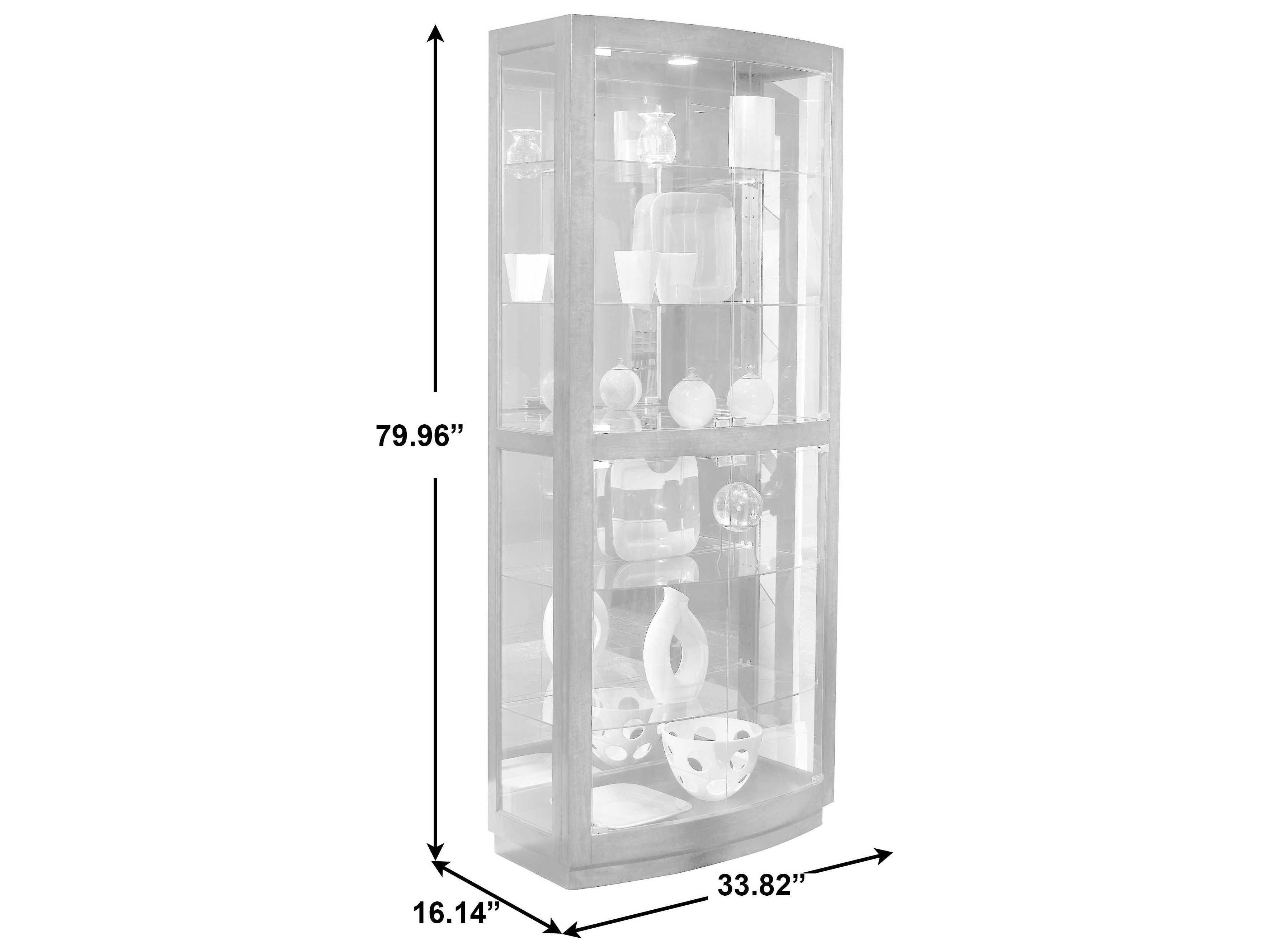 Pulaski Pacific Heights Hardwood Mahogany Brown Curio Display Cabinet