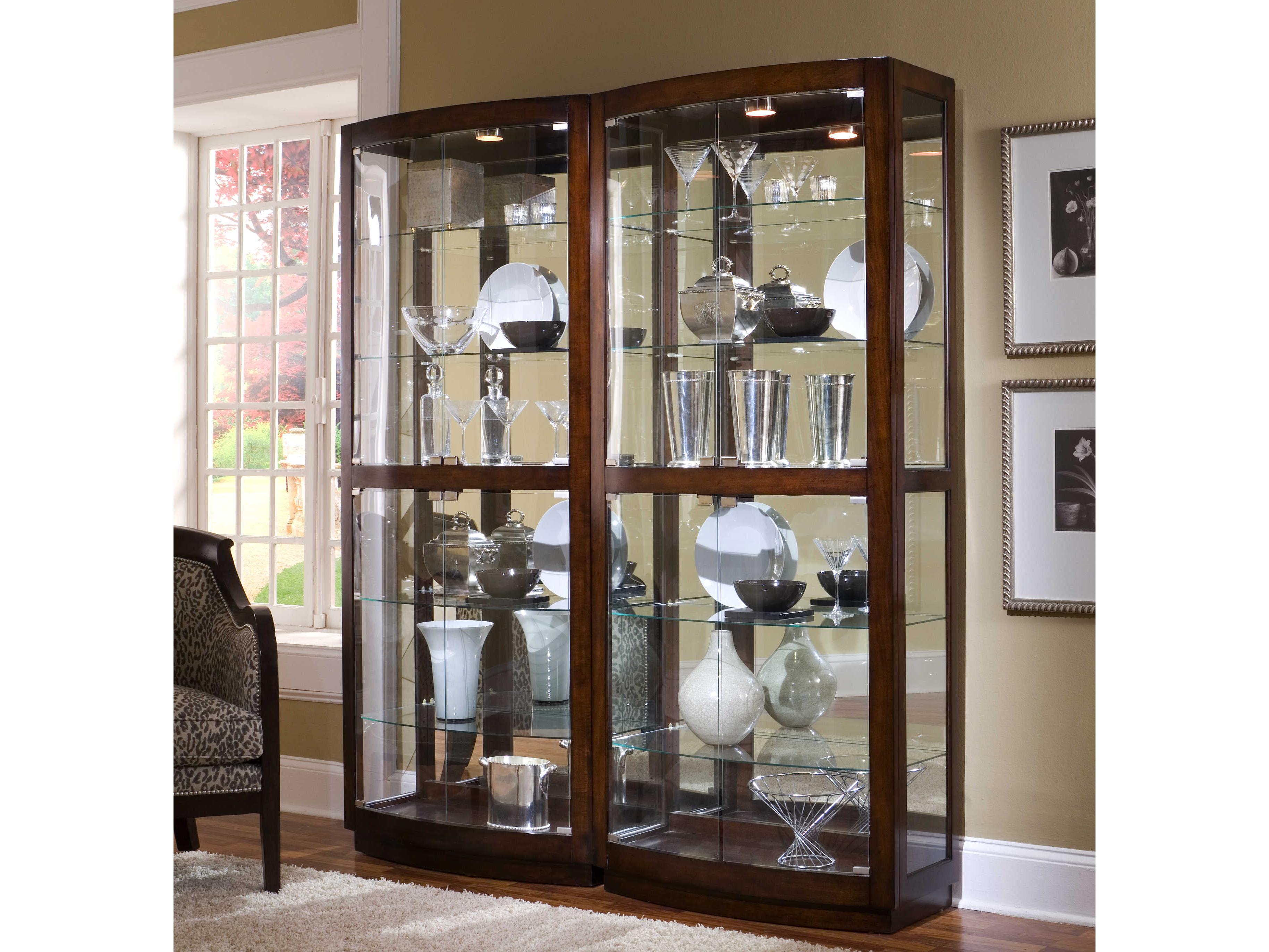 Pulaski Pacific Heights Hardwood Mahogany Brown Curio Display Cabinet