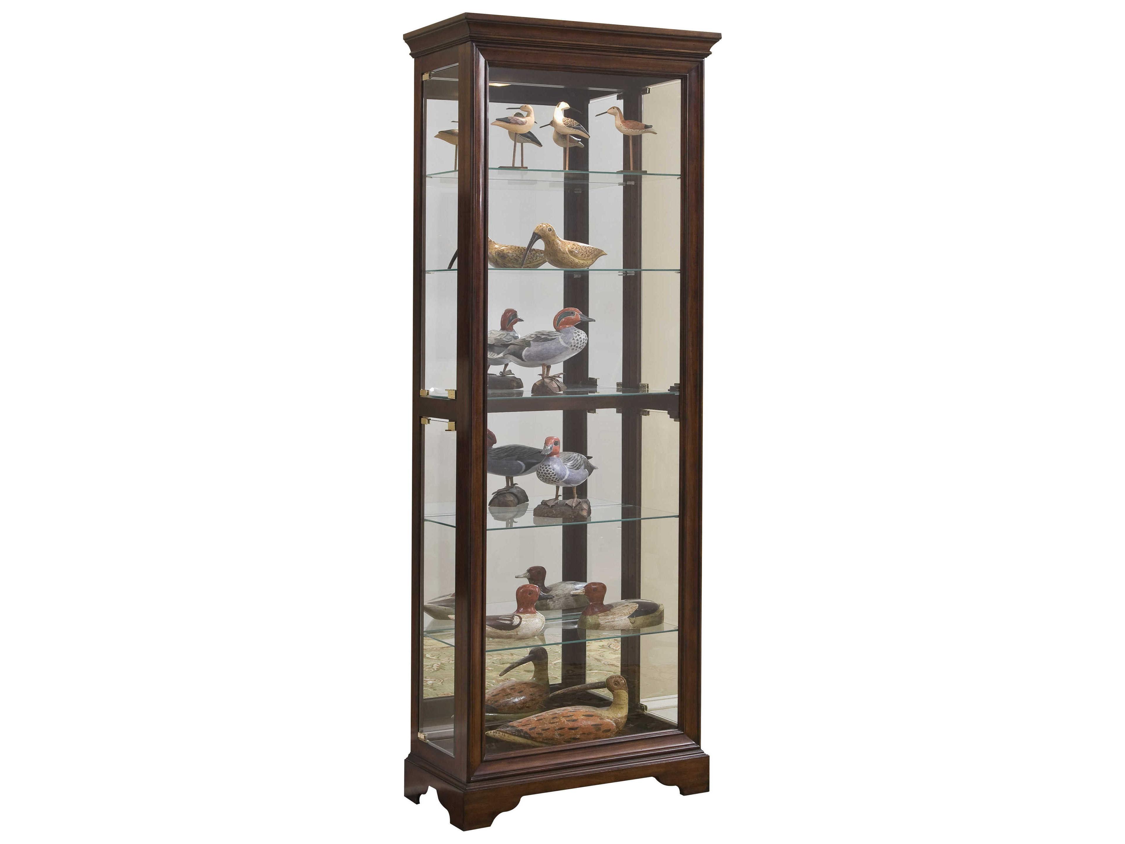 Pulaski Hardwood Oak Brown Curio Display Cabinet