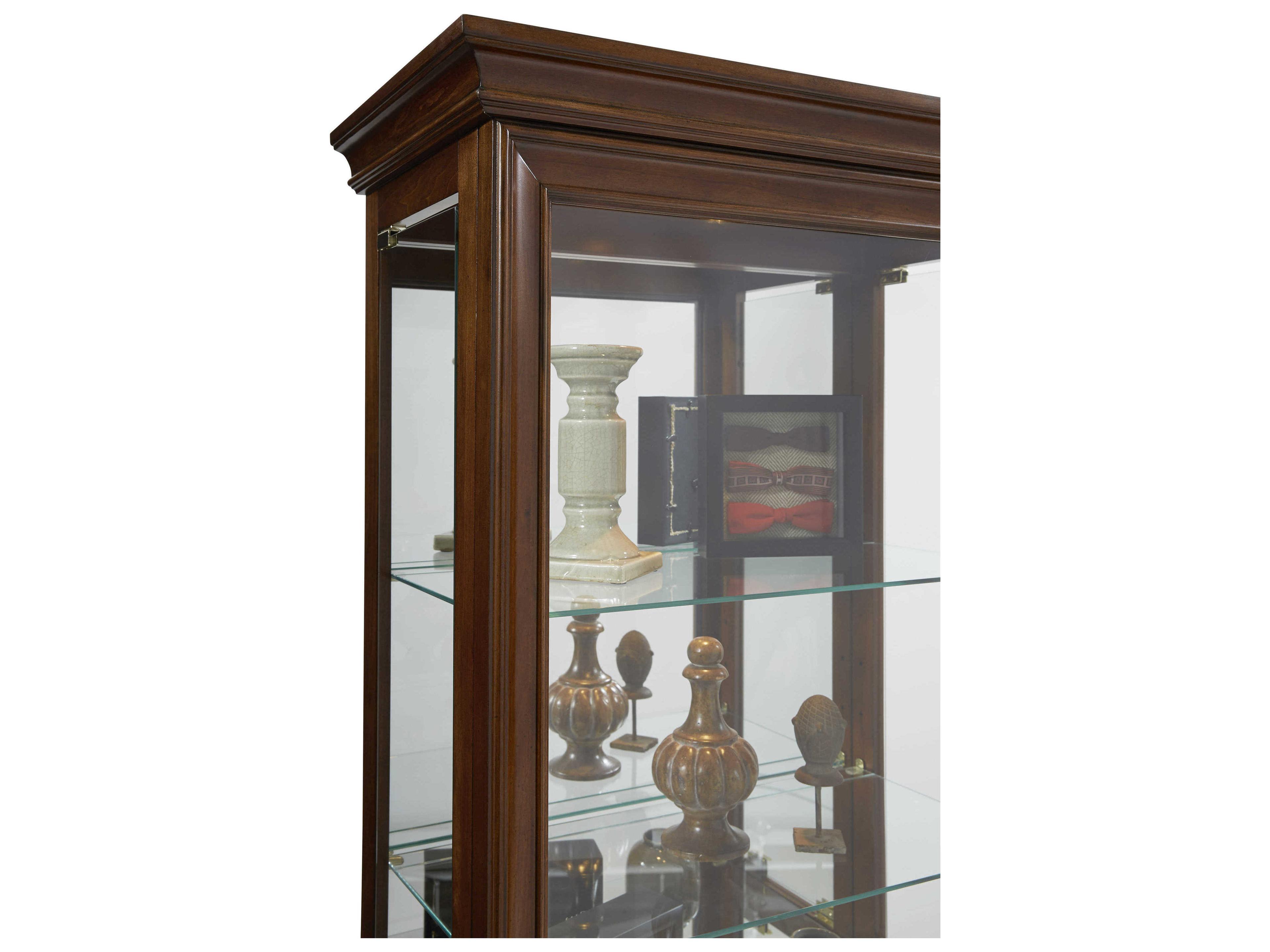 Pulaski Hardwood Oak Brown Curio Display Cabinet