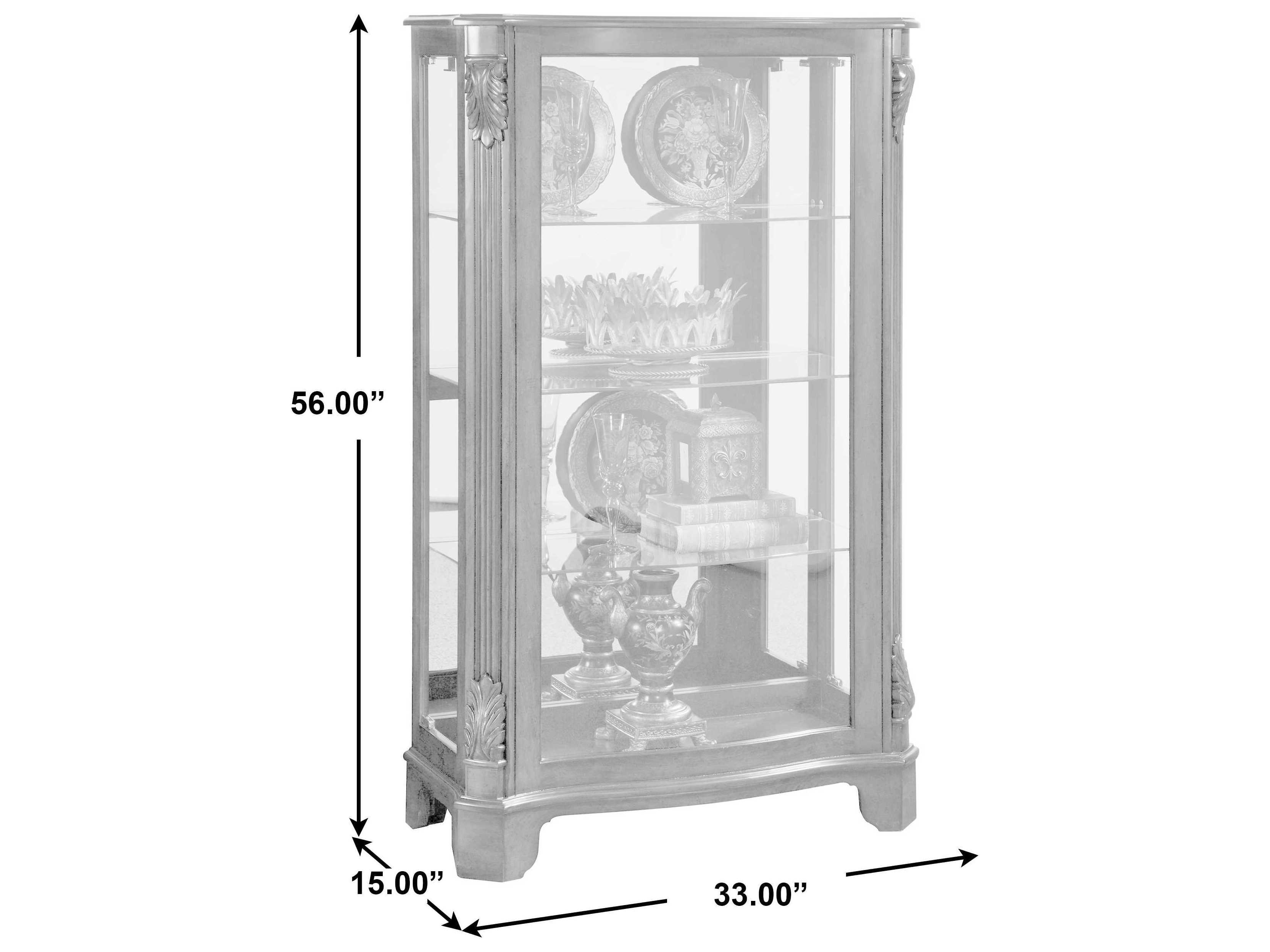 Pulaski Hardwood Cherry Brown Curio Display Cabinet