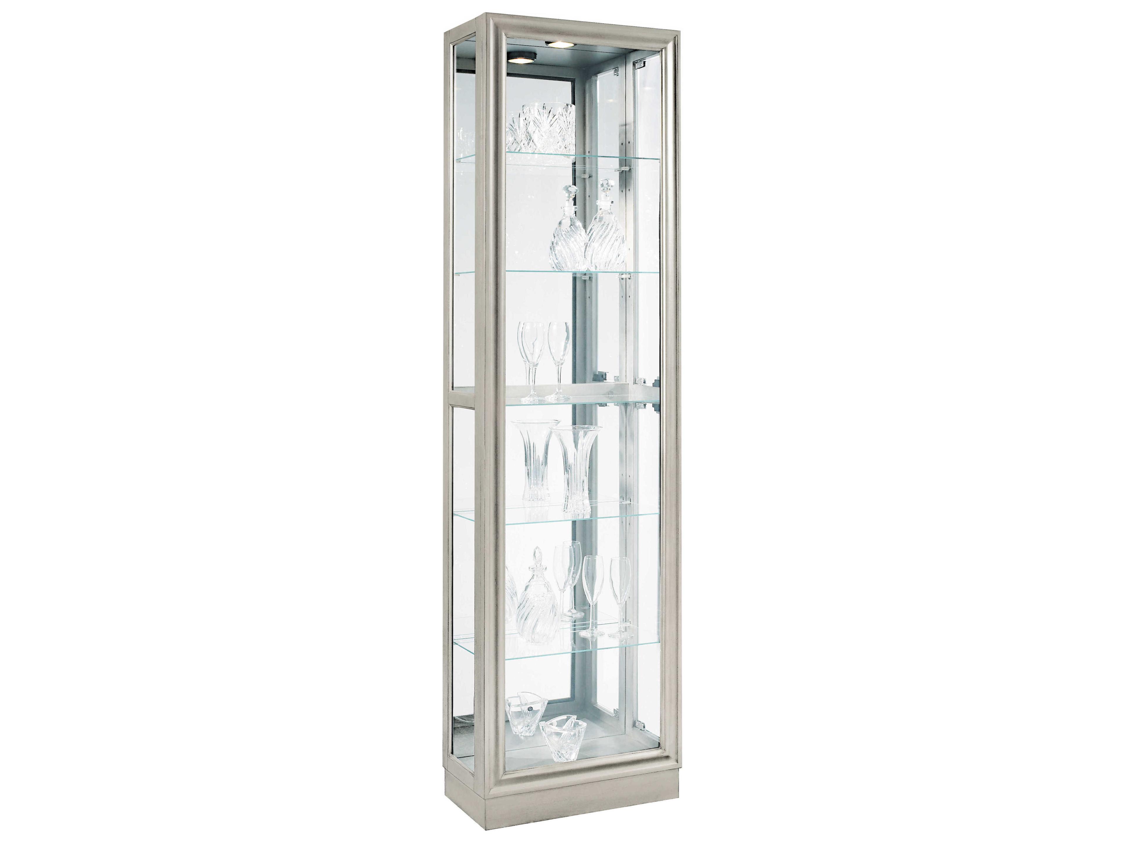 Pulaski Hardwood Platinum Silver Curio Display Cabinet