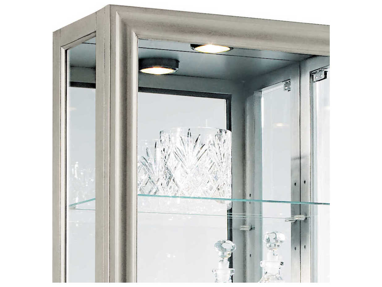 Pulaski Hardwood Platinum Silver Curio Display Cabinet
