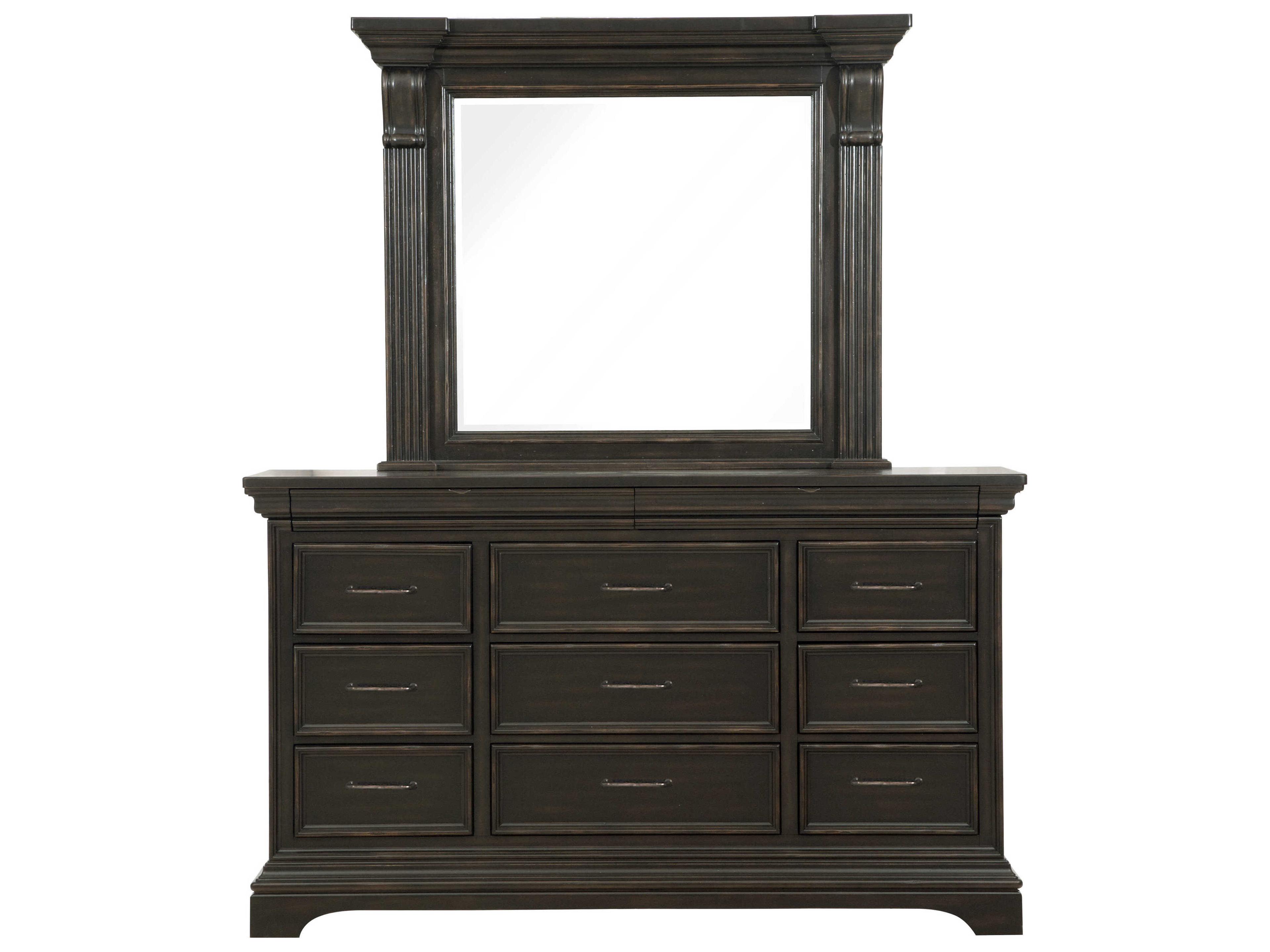 Pulaski Caldwell 11-Drawers Acacia Wood Dresser
