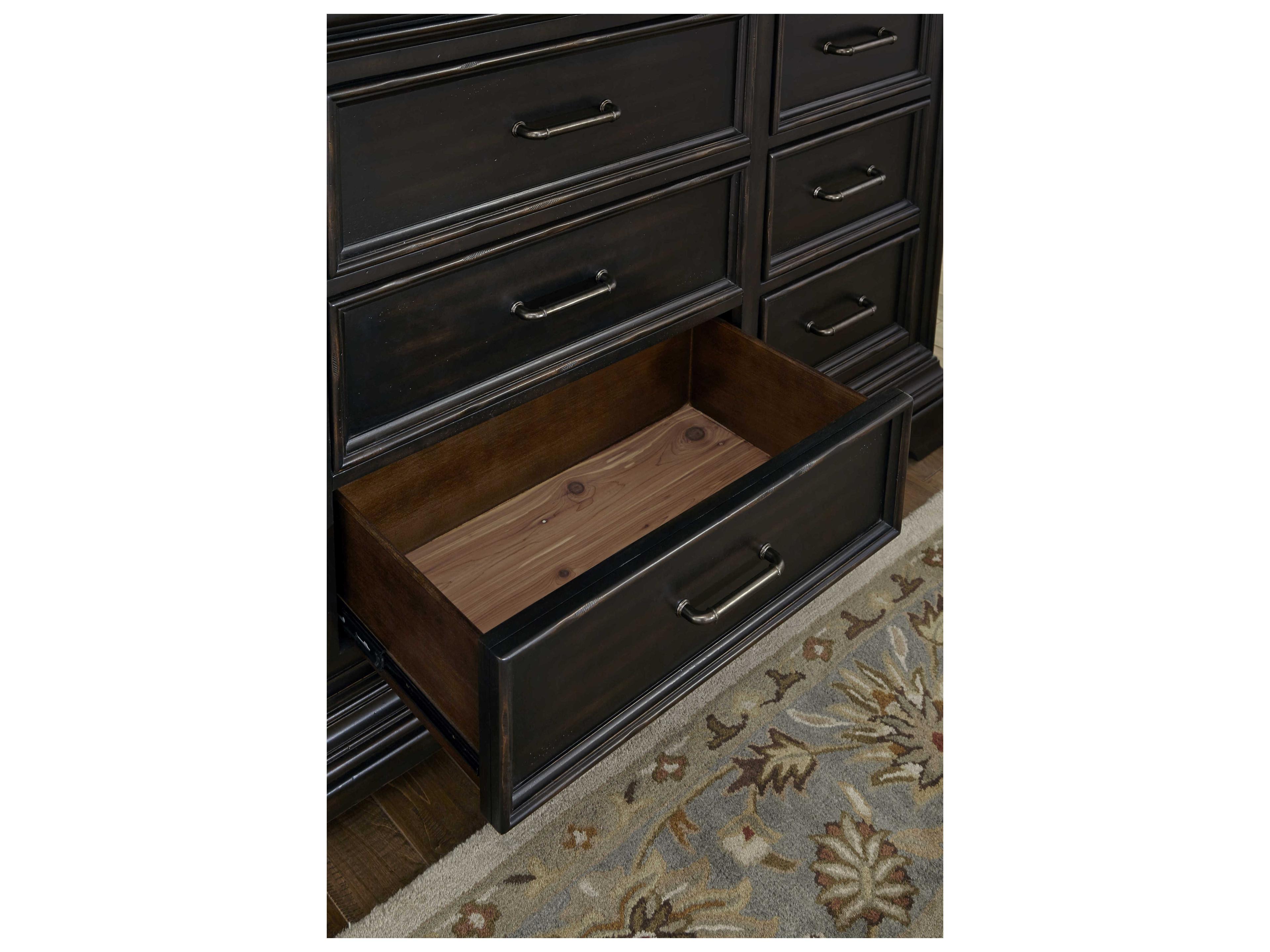 Pulaski Caldwell 11-Drawers Acacia Wood Dresser