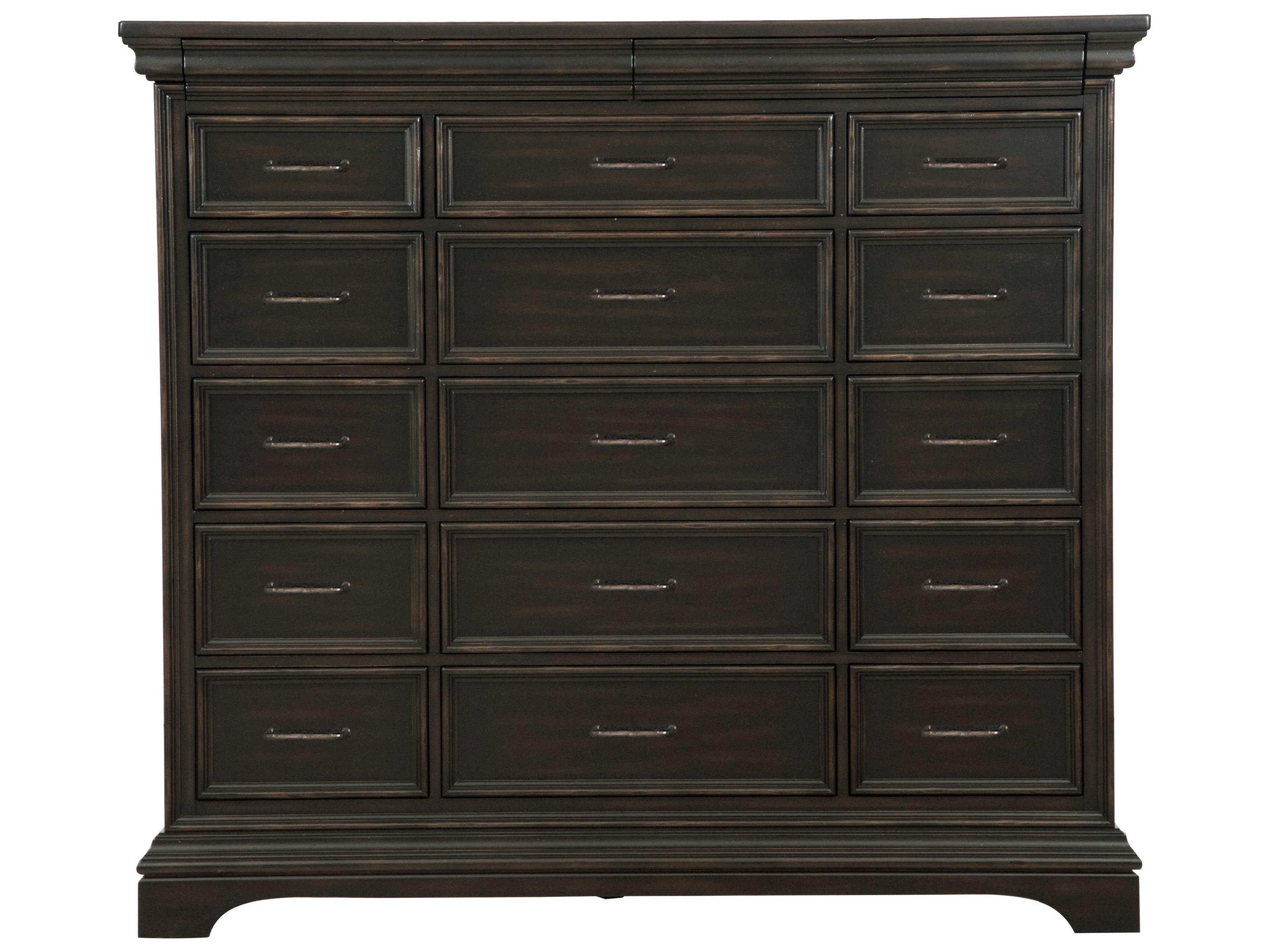 Pulaski Caldwell 17-Drawers Brown Acacia Wood Accent Chest