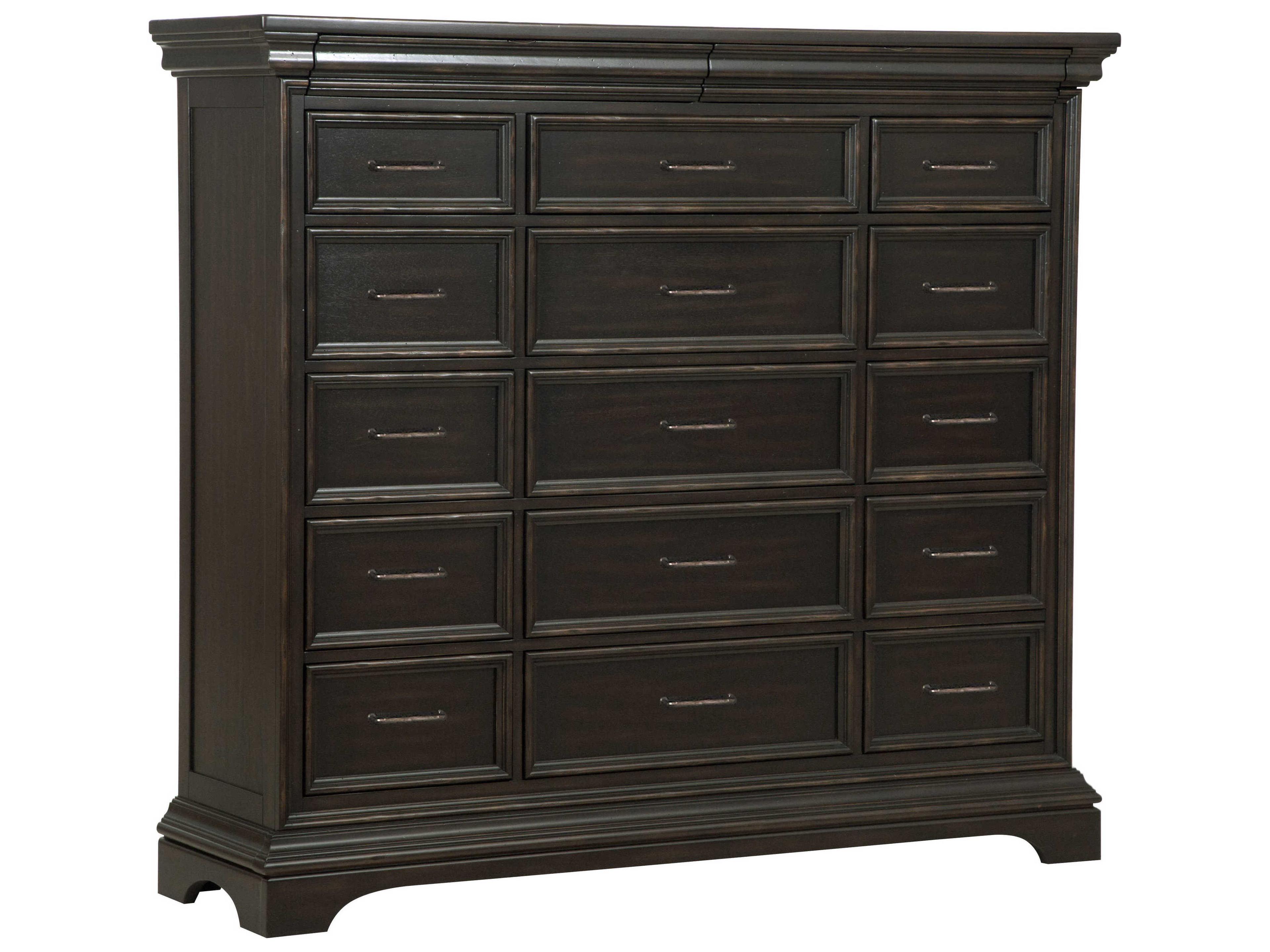 Pulaski Caldwell 17-Drawers Brown Acacia Wood Accent Chest
