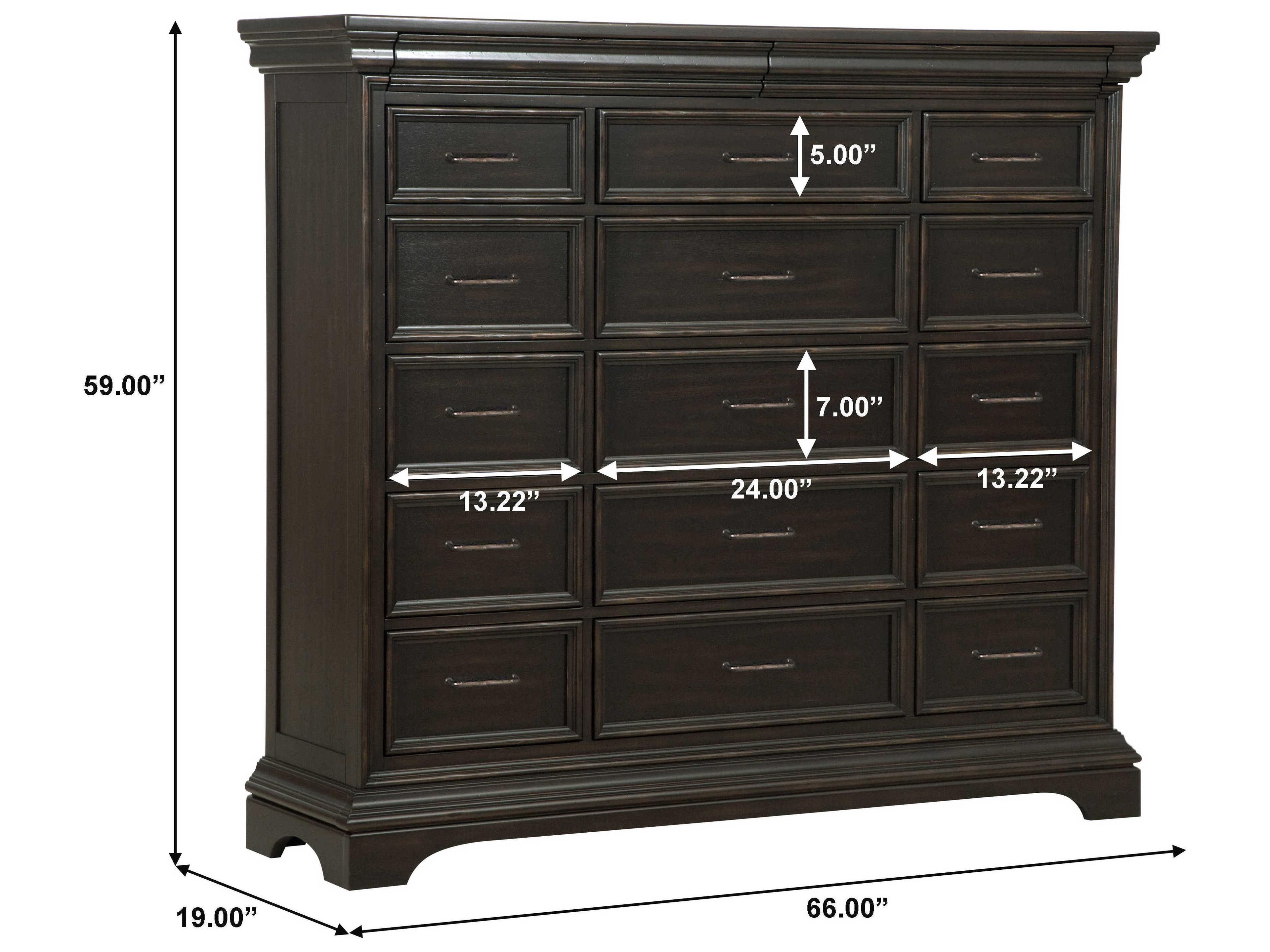 Pulaski Caldwell 17-Drawers Brown Acacia Wood Accent Chest