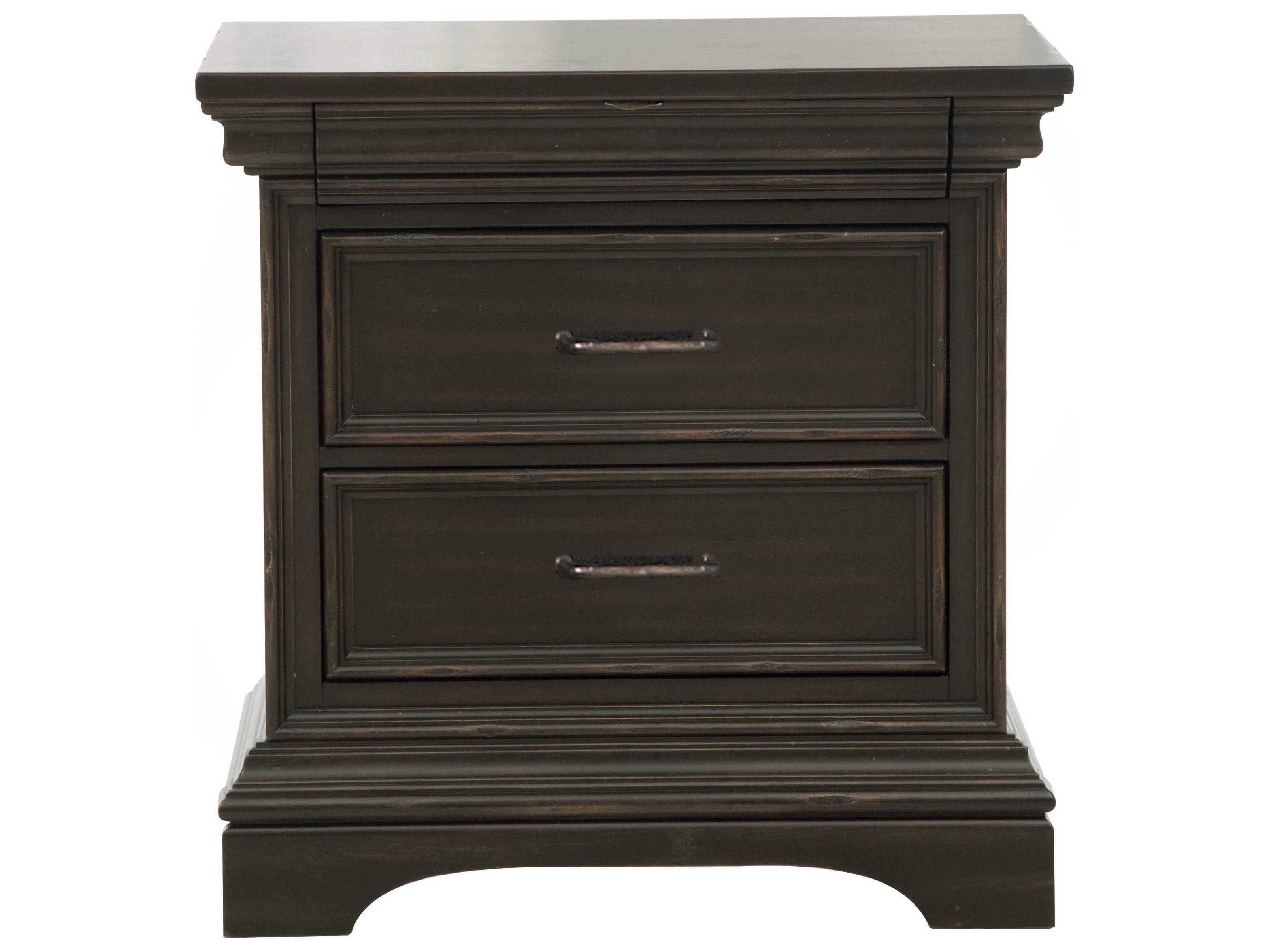 Pulaski Caldwell 2-Drawers Acacia Wood Nightstand