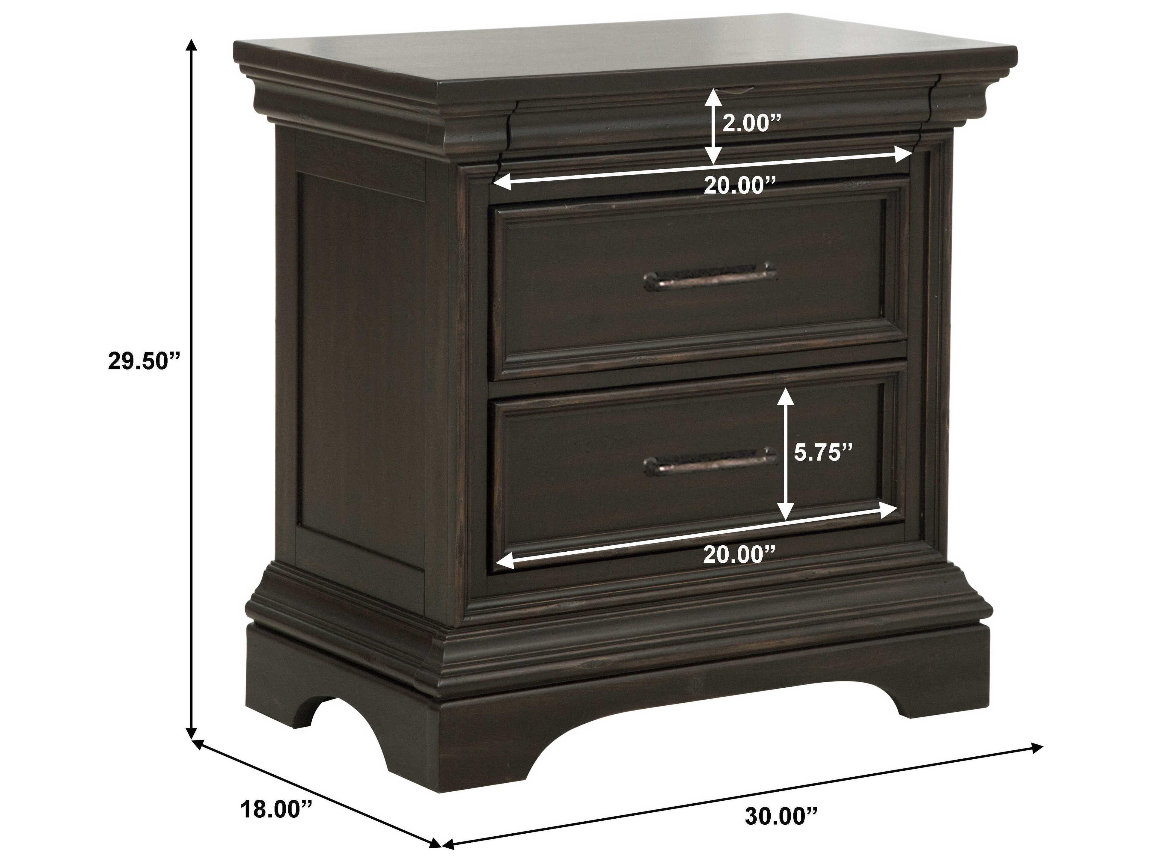 Pulaski Caldwell 2-Drawers Acacia Wood Nightstand