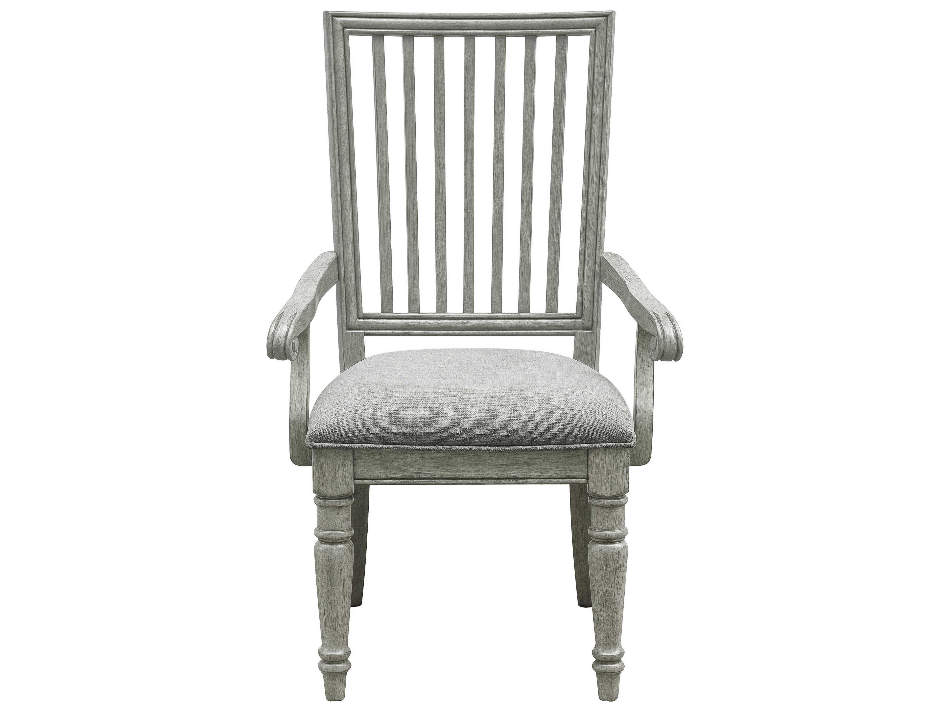 Pulaski Madison Ridge Rubberwood Gray Upholstered Arm Dining Chair