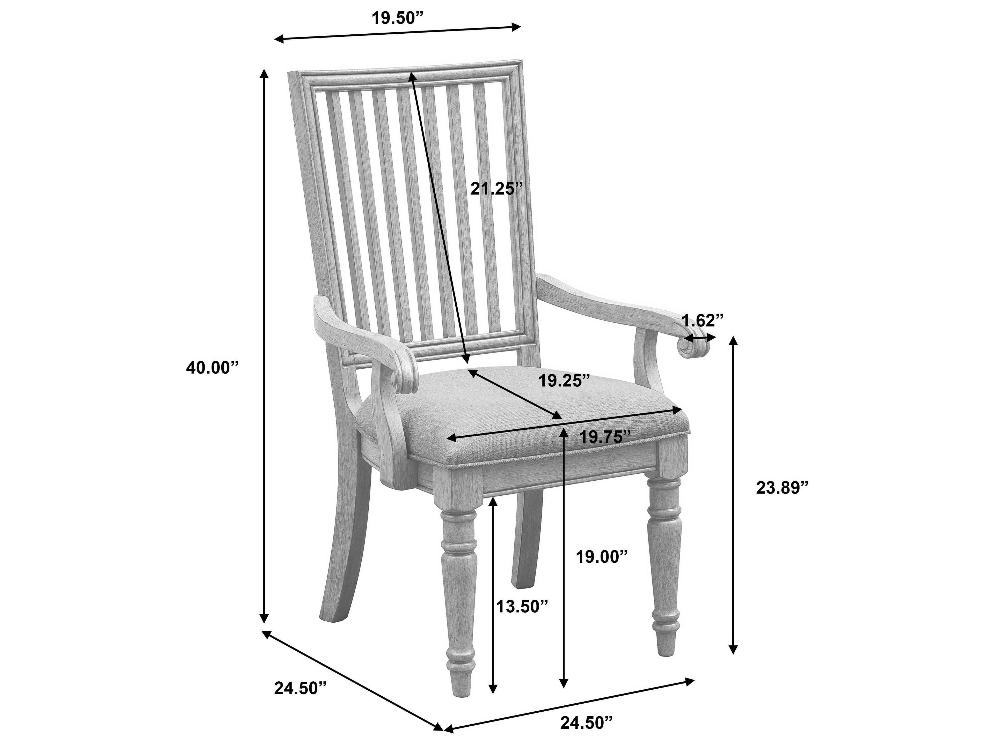 Pulaski Madison Ridge Rubberwood Gray Upholstered Arm Dining Chair