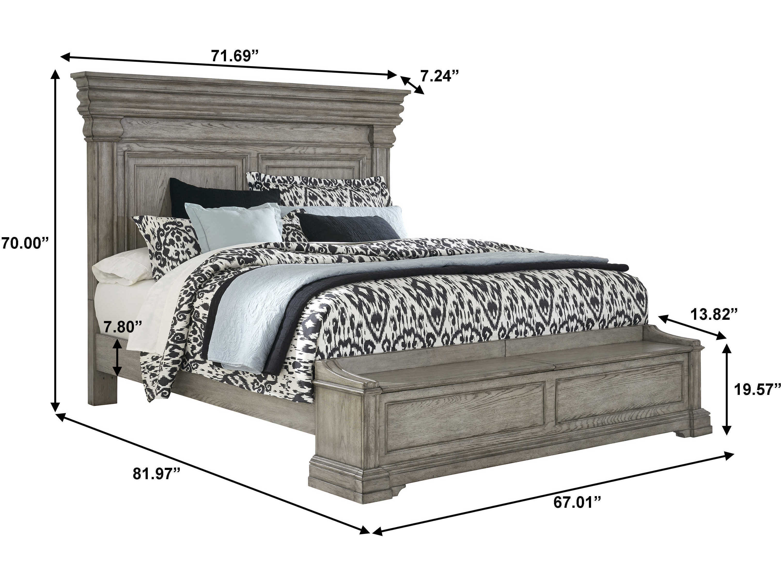 Pulaski Madison Ridge Heritage Taupe Gray Hardwood Wood Queen Panel Bed
