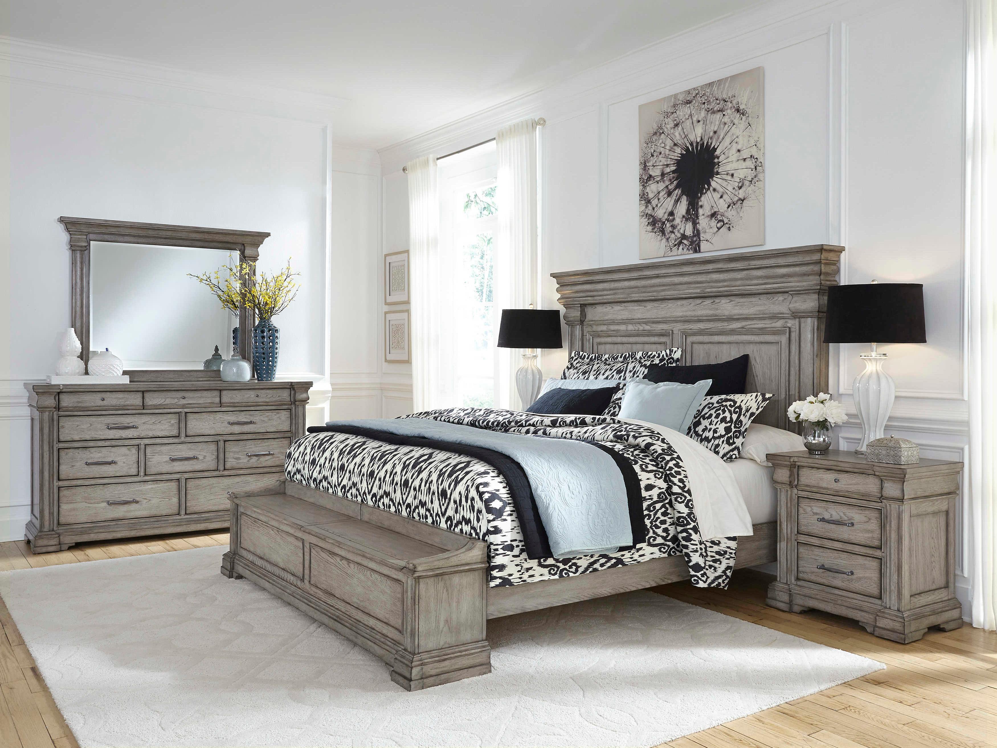 Pulaski Madison Ridge Heritage Taupe Gray Hardwood Wood Queen Panel Bed