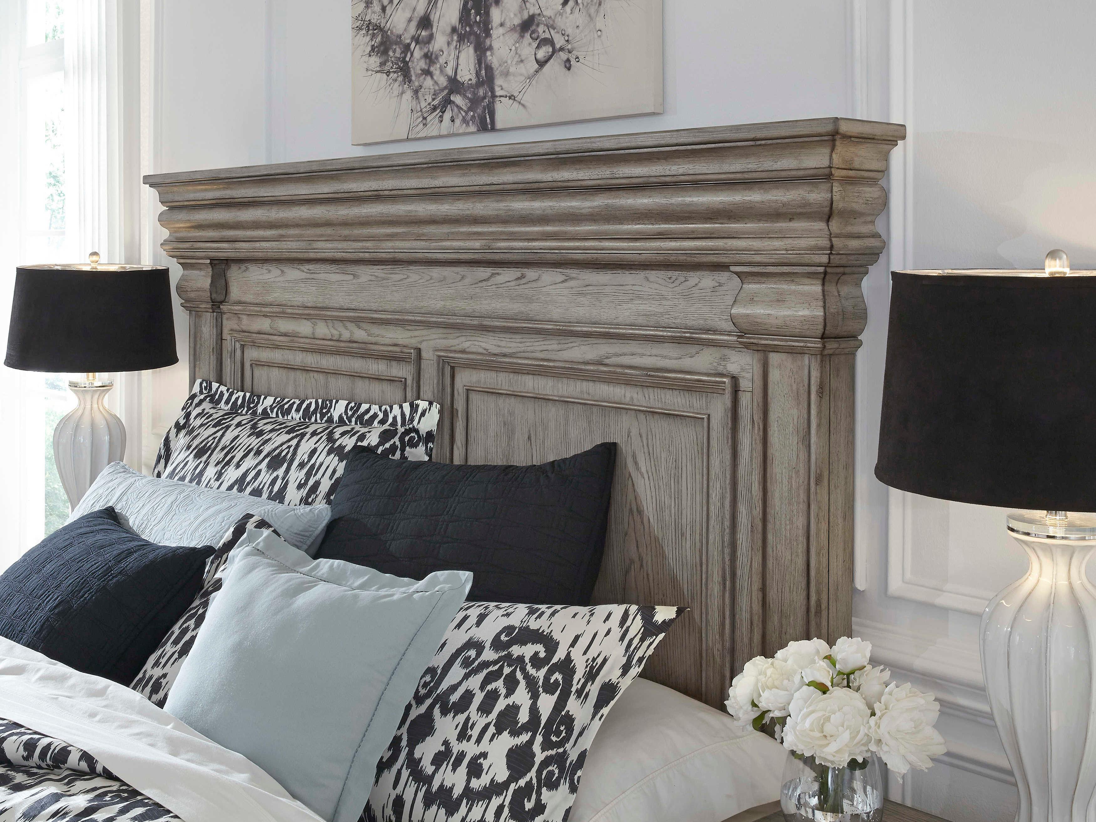 Pulaski Madison Ridge Heritage Taupe Gray Hardwood Wood King Panel Bed